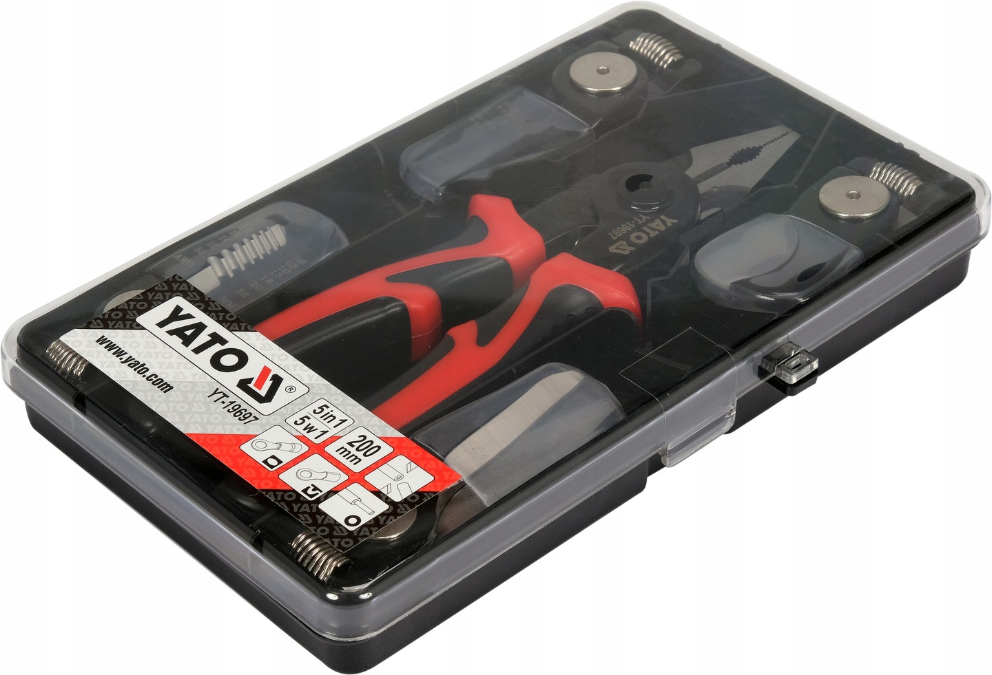 YATO ZESTAW SZCZYPIEC DLA ELEKTRYKÓW 5w1 WIELOFUNCYJNE WYMIENNE GŁOWICE