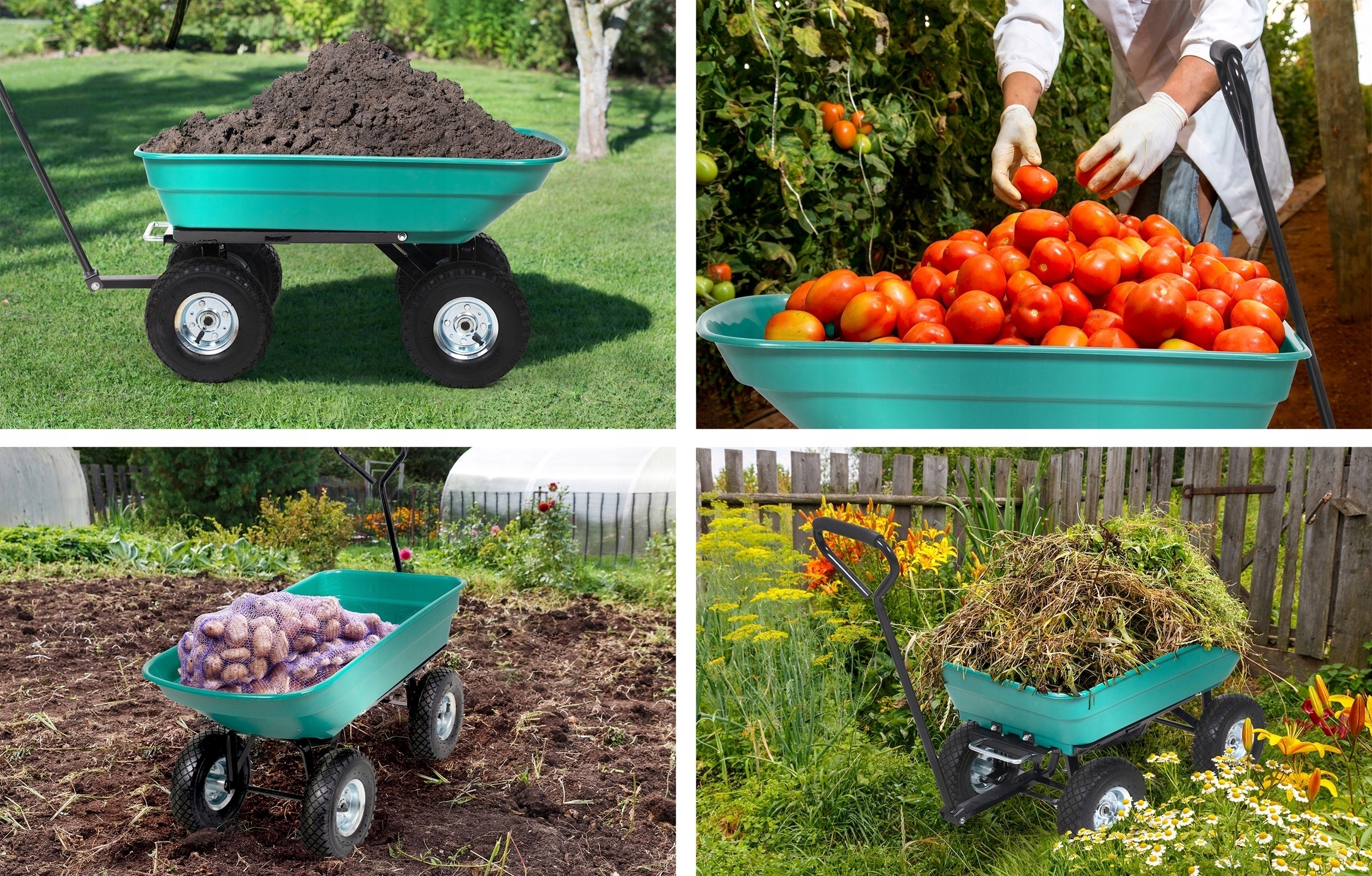 FLO TACZKA WÓZEK OGRODOWY TRANSPORTOWY WYWROTKA O POJEMNOŚCI 55L 90204