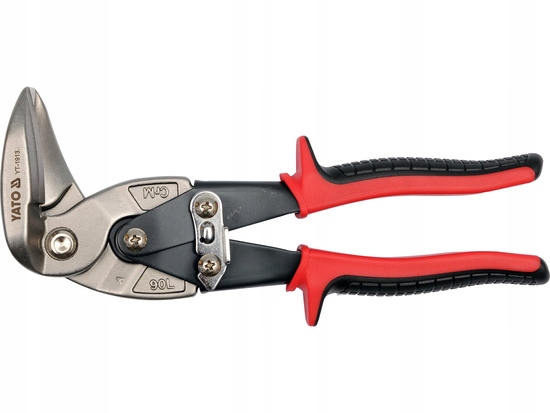 NOŻYCE LEWE DO CIĘCIA BLACHY 225 MM CRMO KUTE NA ZIMNO MAX 0.78 MM YT-1913