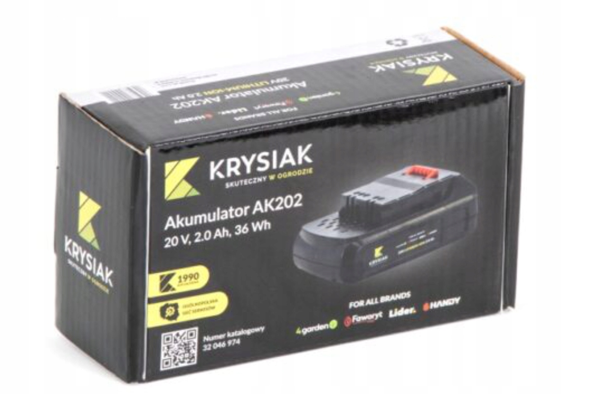 KRA AK202 BATERIA AKUMULATOR 2,0Ah 4GARDEN KRYSIAK 20V