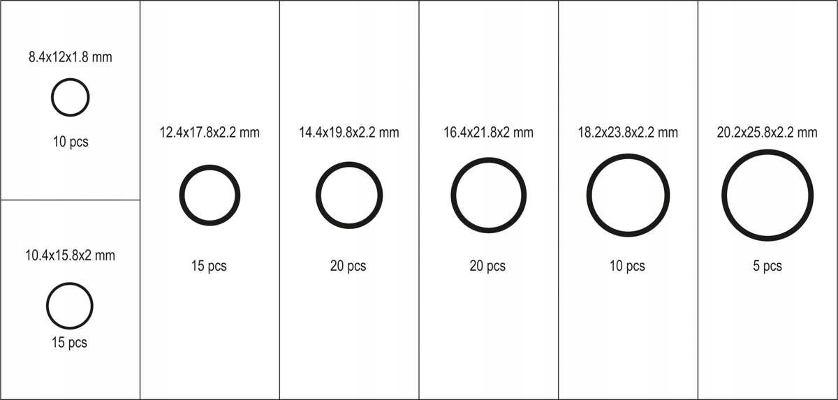 YATO PODKŁADKI MIEDZIANE DMUCHANE ZESTAW PODKŁADEK MIEDZIANYCH MIEDŹ 95 EL