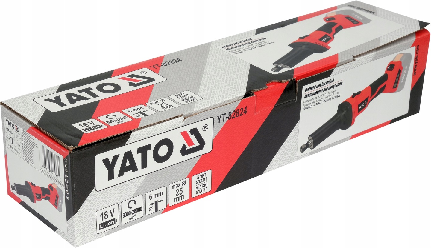 YATO SZLIFIERKA PROSTA BEZSZCZOTKOWA 18V 6mm +4Ah