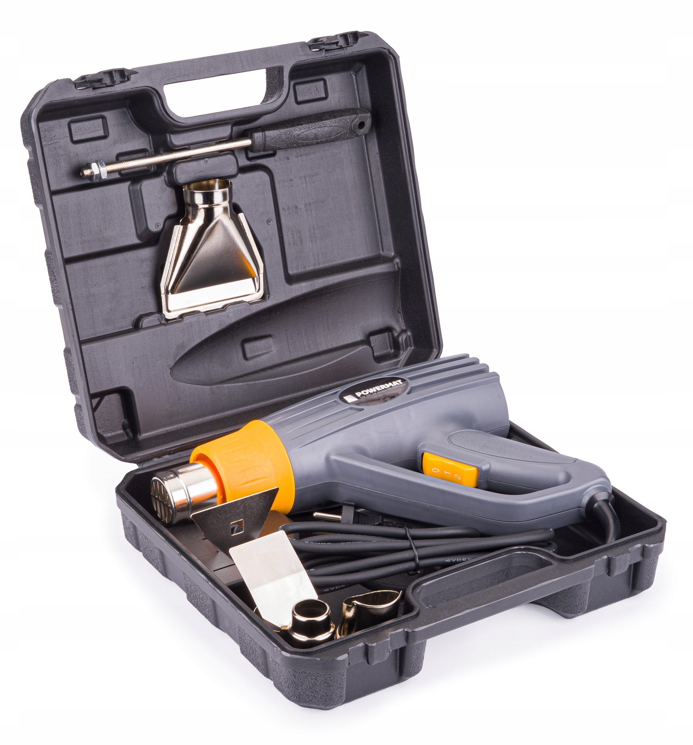 OPALARKA ELEKTRYCZNA 2000W 2 BIEGI ZESTAW 4 DYSZ + WALIZKA TRANSPORTOWA