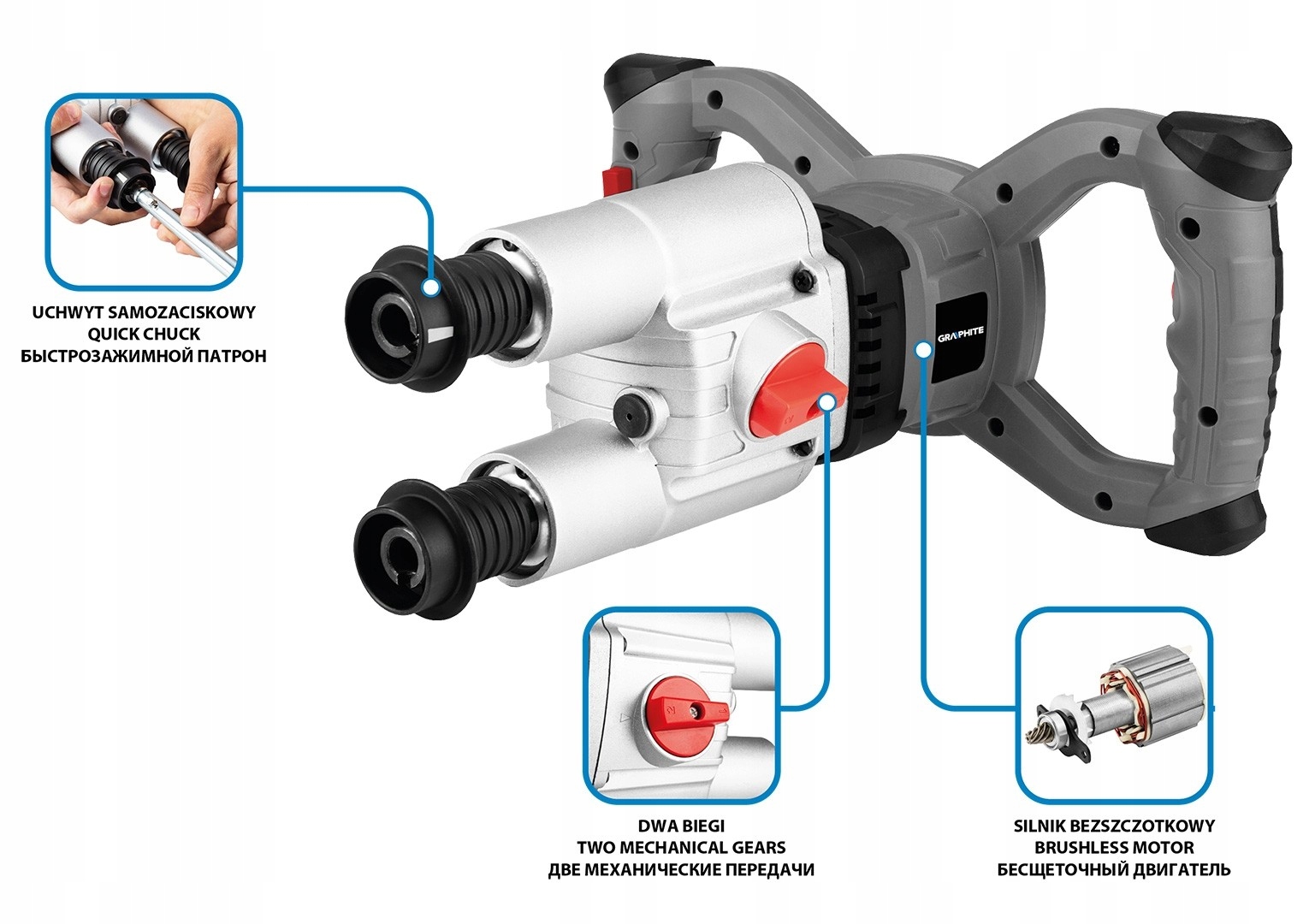 GRAPHITE MIESZARKA MIESZADŁO PODWÓJNA 18V SOLO