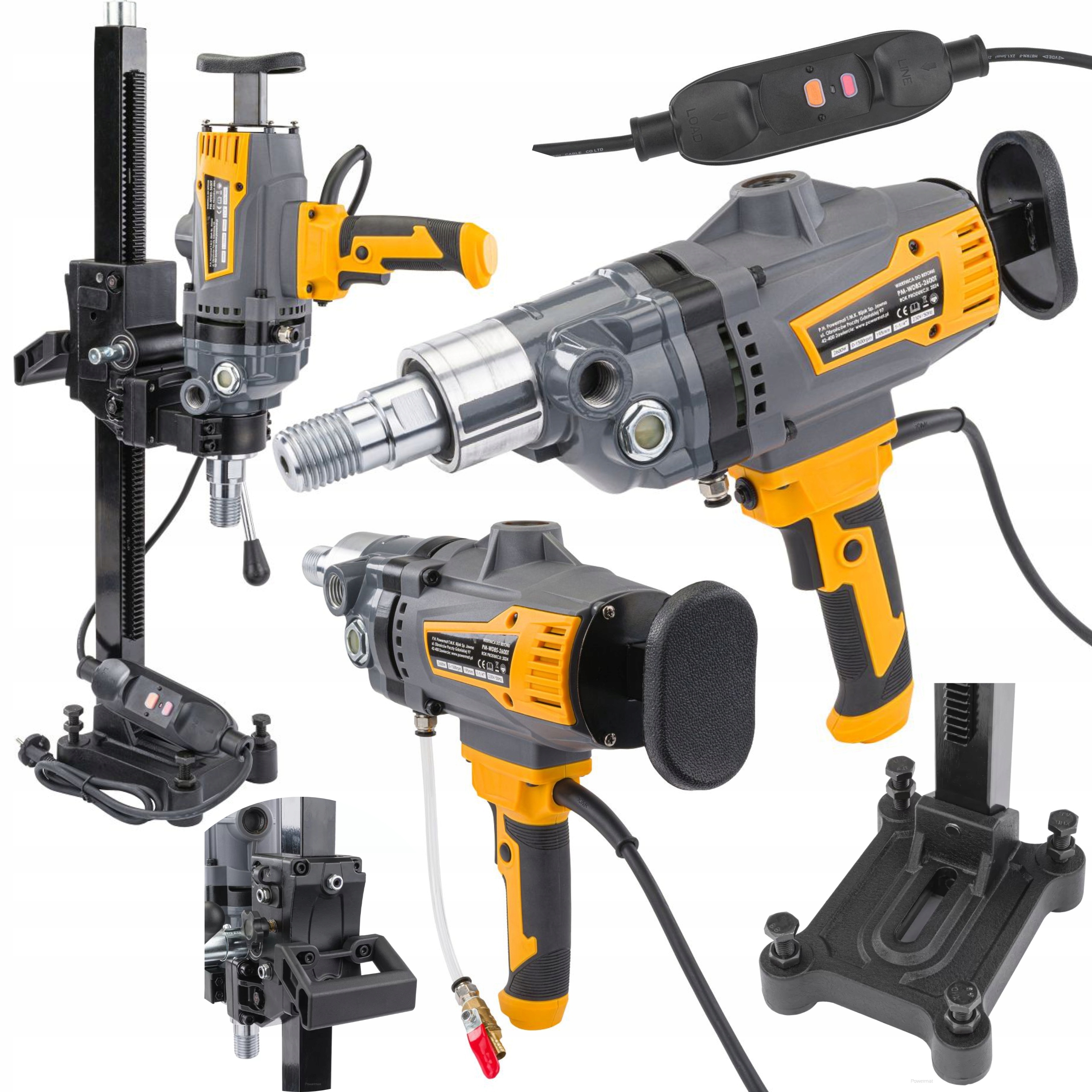 WIERTNICA DIAMENTOWA DO BETONU OTWORNICA ŻELBETU STATYW 2600W MOKRO SUCHO