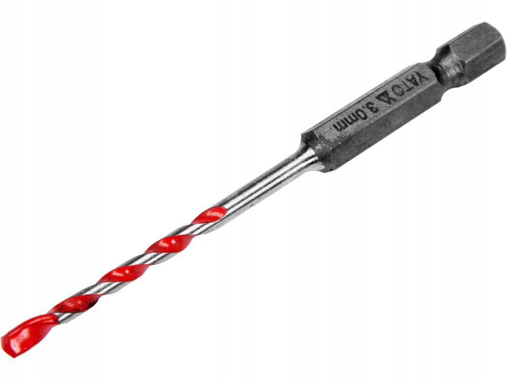 YATO WIERTŁO UNIWERSALNE 3,0MM HEX SPIRALNE Z WĘGLIKA WOLFRAMU YT-44780
