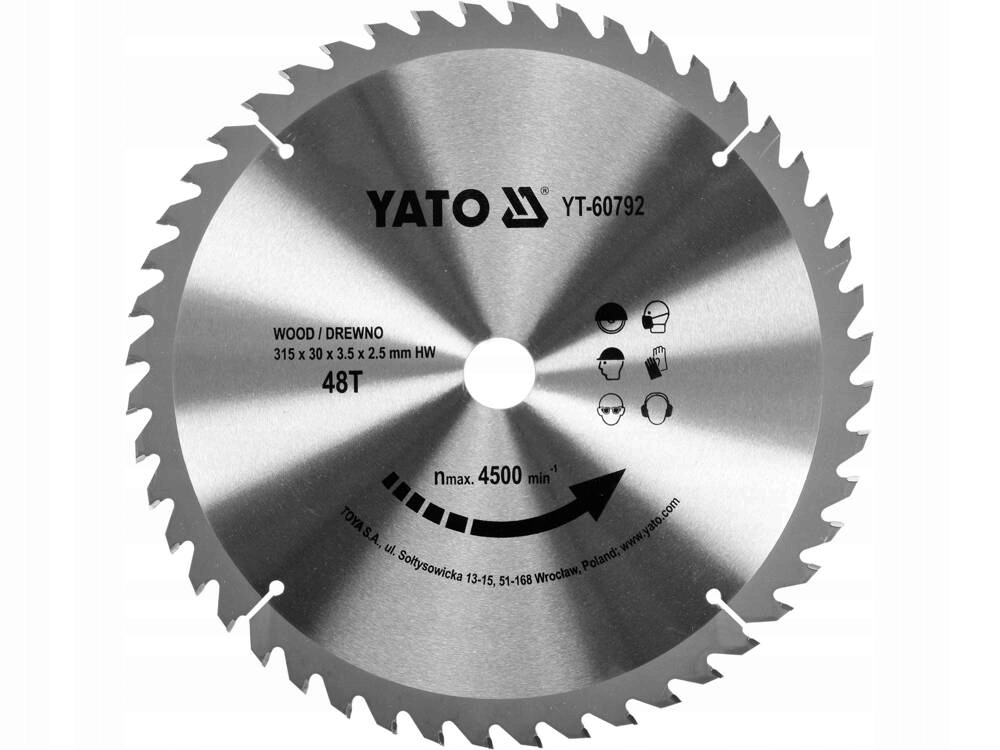YATO TARCZA WIDIOWA DO DREWNA 315X48TX30 YT-60792 PIŁA TARCZOWA