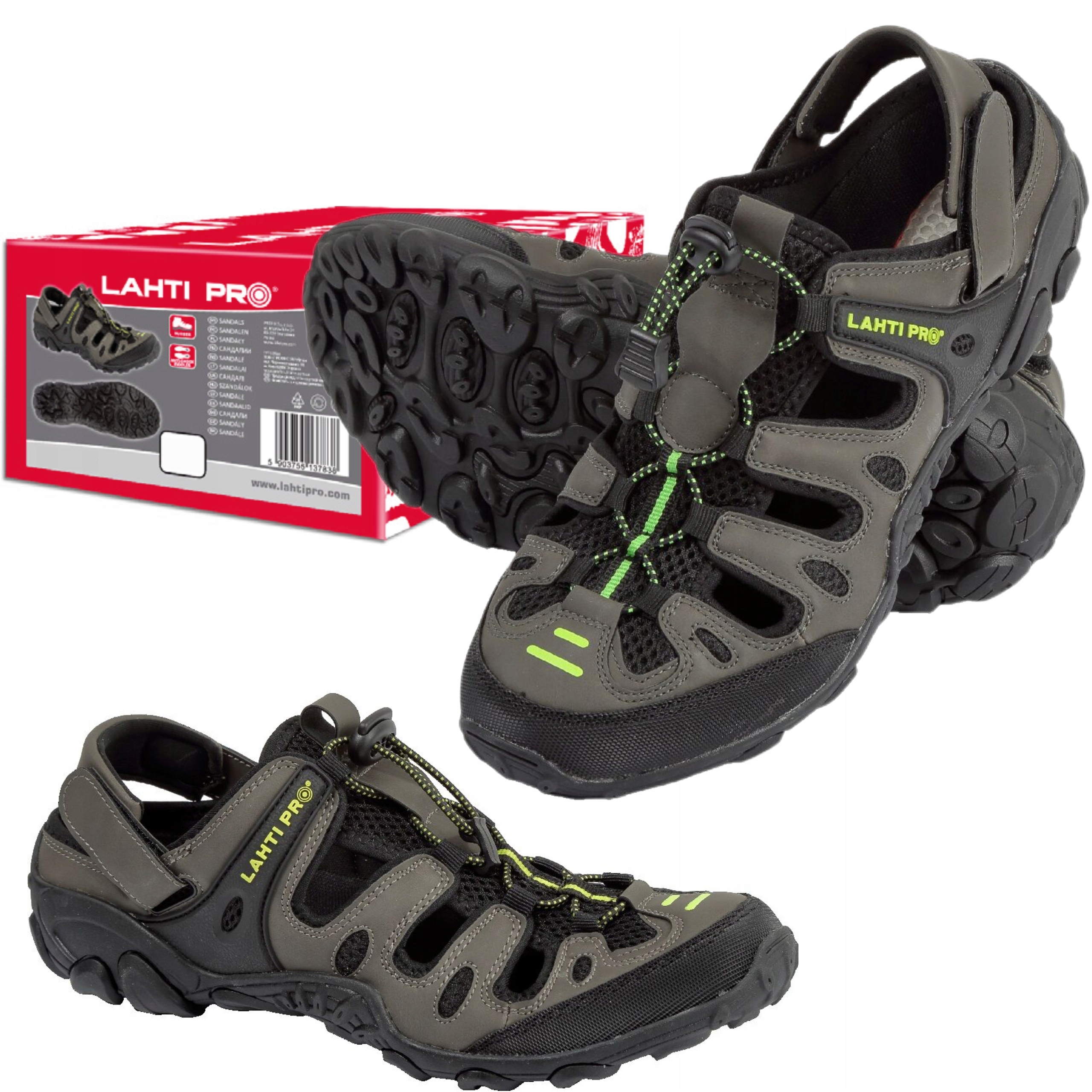 LAHTI PRO SANDAŁY ROBOCZE OCHRONNE TREKKINGOWE PU/DZIANINA r. 40 L30607