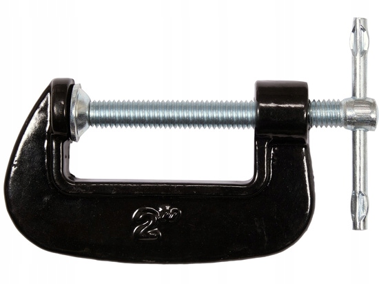 PRAKTYCZNY ŚCISK ŚRUBOWY Z ŻELIWA CIĄGŁEGO TYP C 2" NACISK 140KG 38430