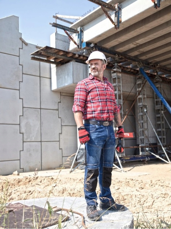 LAHTI PRO SPODNIE ROBOCZE JEANS STRETCH NIEBIESKIE WZMACNIANE L +PASEK