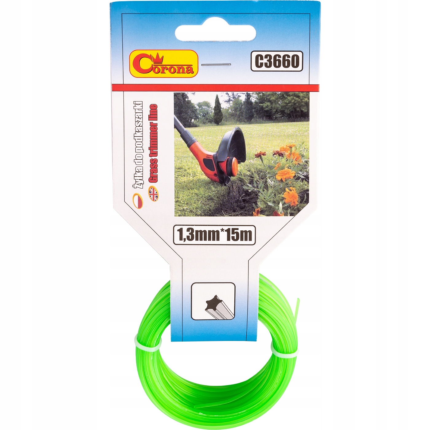 CORONA ŻYŁKA DO KOSIARKI GWIAZDKA 1,3MM C3660 15M