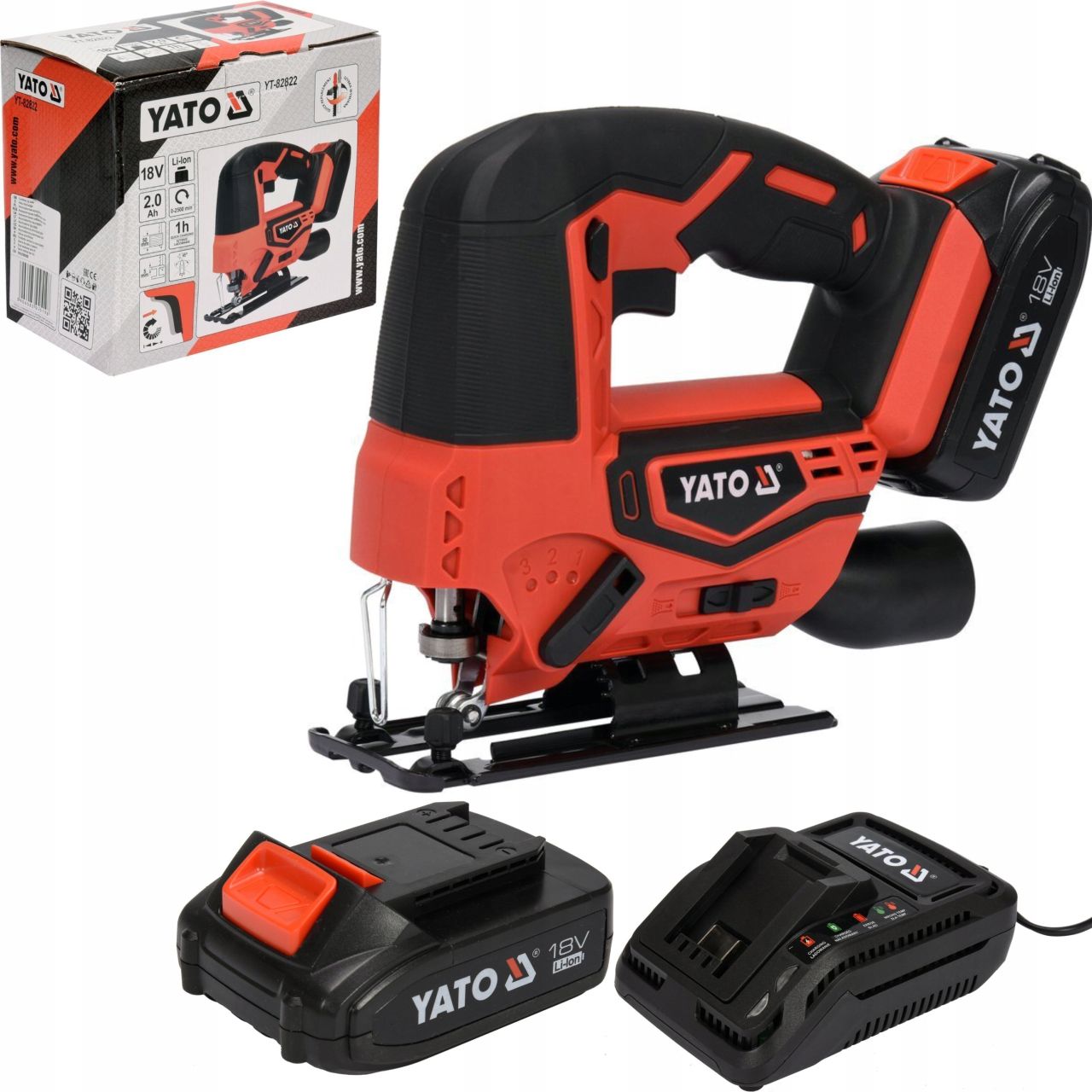 YATO WYRZYNARKA AKUMULATOROWA 18V FUNKCJA WYDMUCHU PODRZYNANIE 2AH YT82822