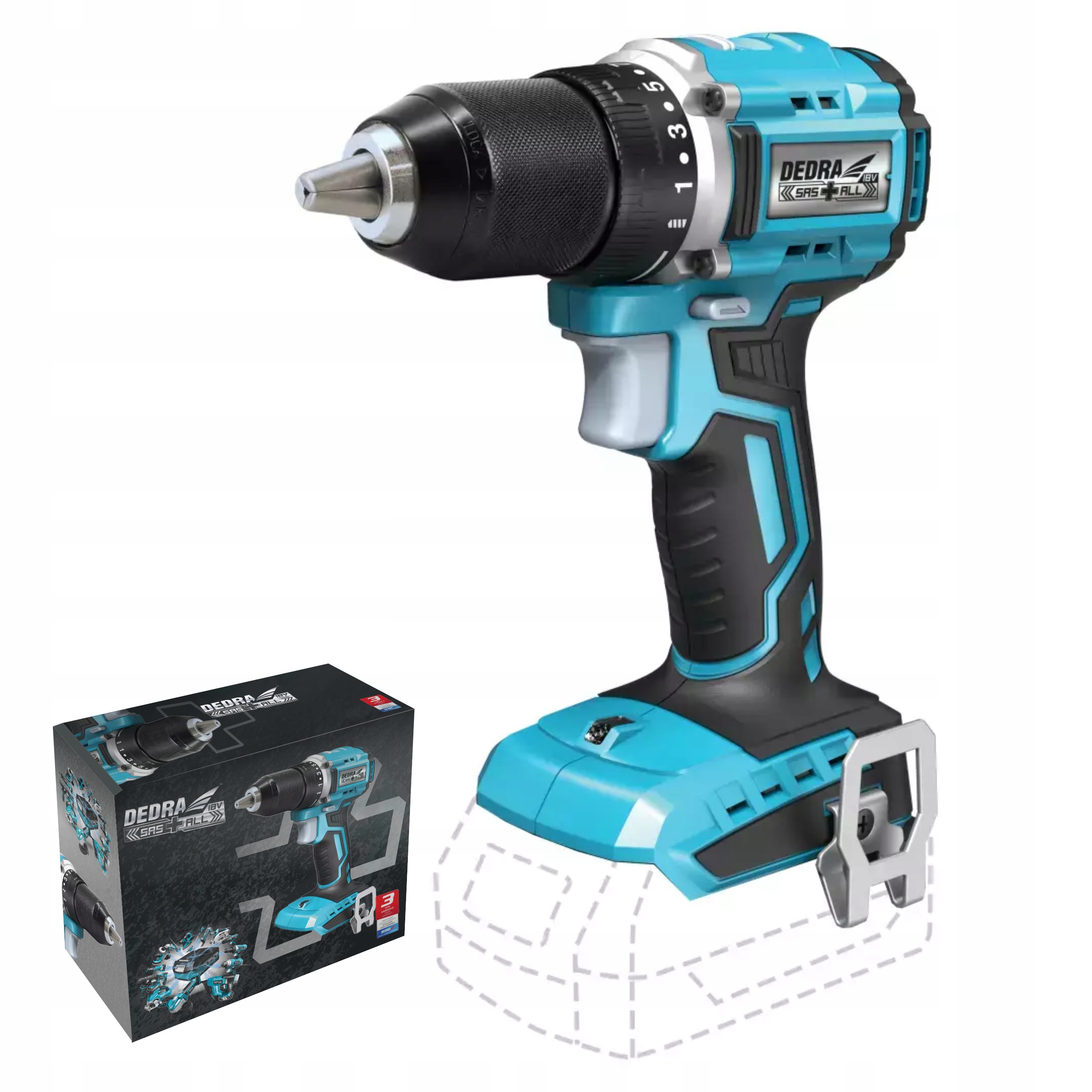 DEDRA WIERTARKO-WKRĘTARKA AKUMULATOROWA BEZSZCZOTKOWA DED7143 18V 50Nm