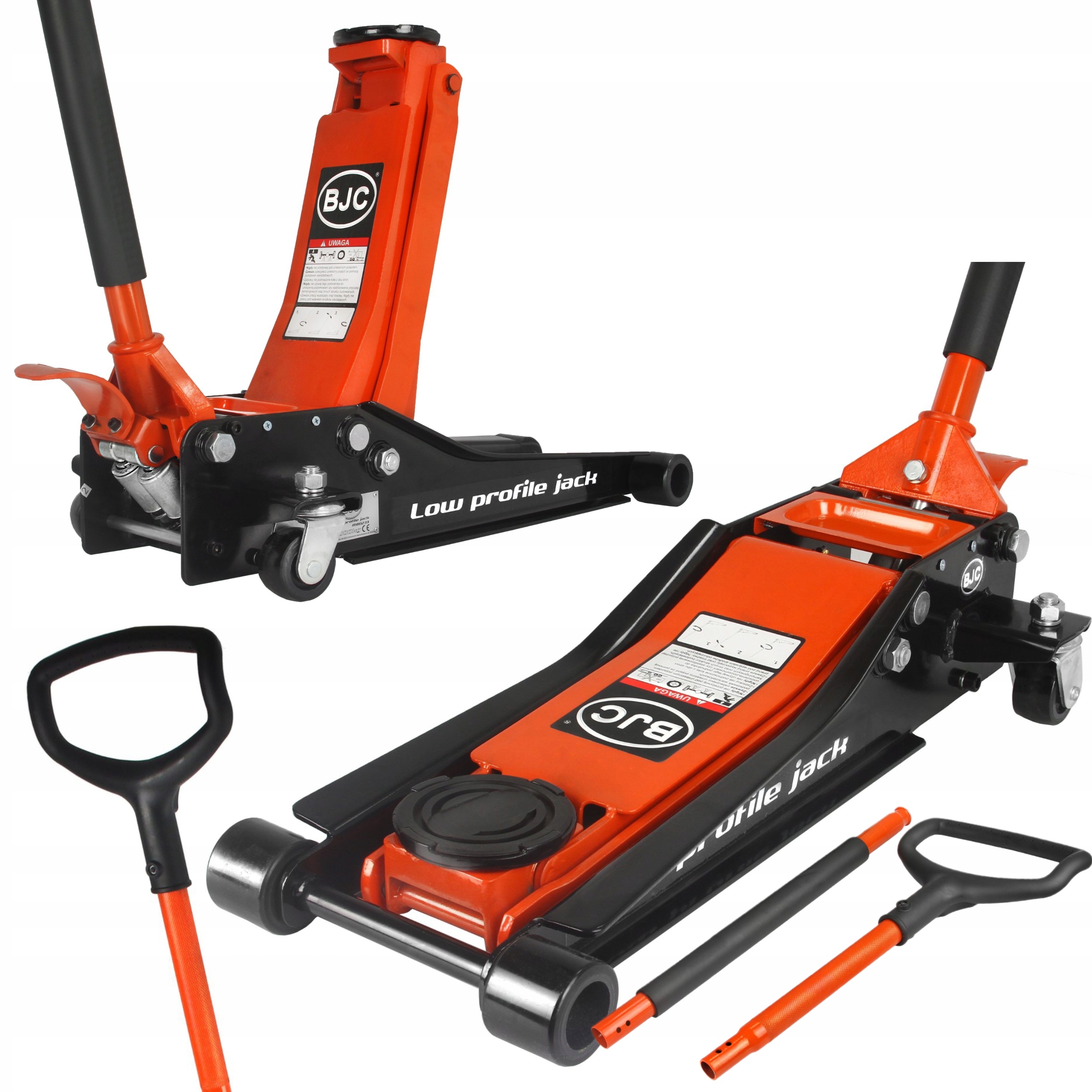 BJC PODNOŚNIK NISKOPROFILOWY 3T LOW PROFILE JACK 80-510mm + GUMA M80233