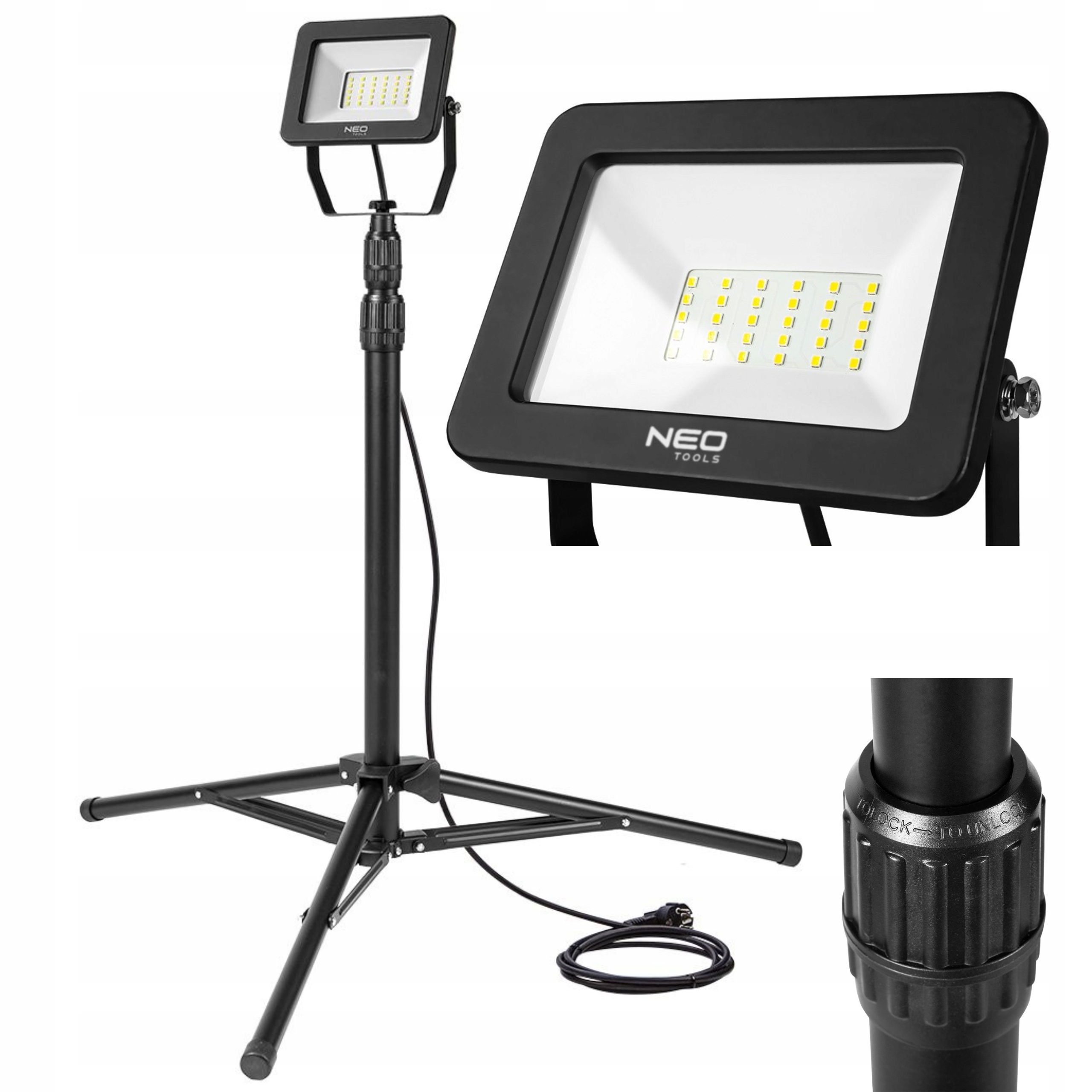 NEO REFLEKTOR LAMPA HALONEN 50W LED 4500LM +STATYW