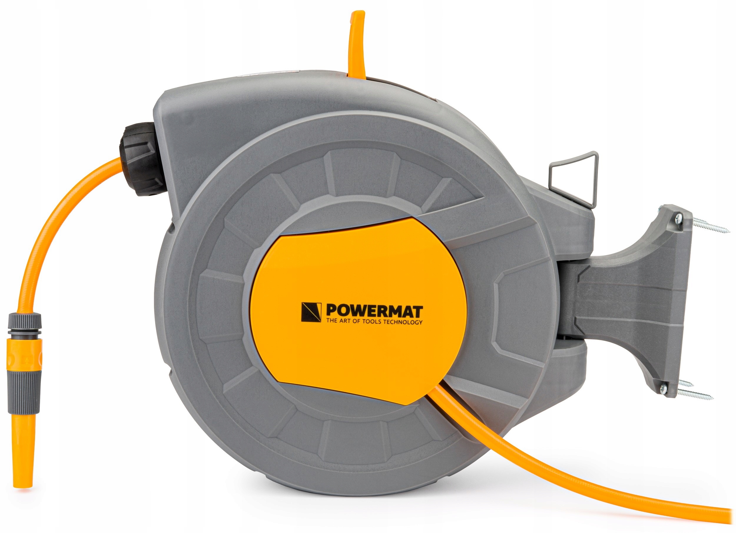 AUTOMATYCZNY BĘBEN ZWIJACZ NA WĄŻ OGRODOWY NAŚCIENNY 1/2 20m + PISTOLET PRO