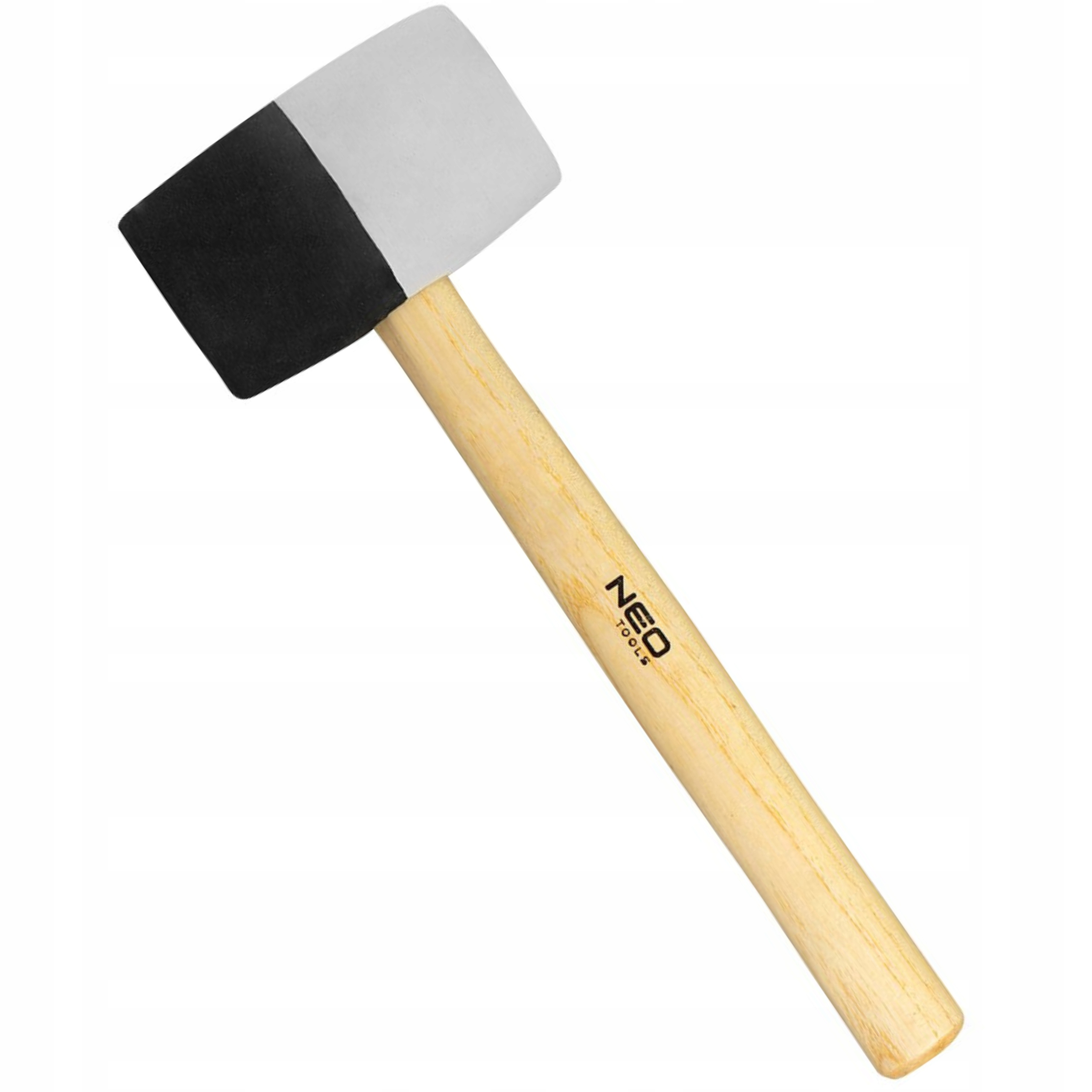 NEO MŁOTEK GUMOWY 63 MM/680 G CZARNO-BIAŁA GUMA DREWNIANY TRZONEK 25-068