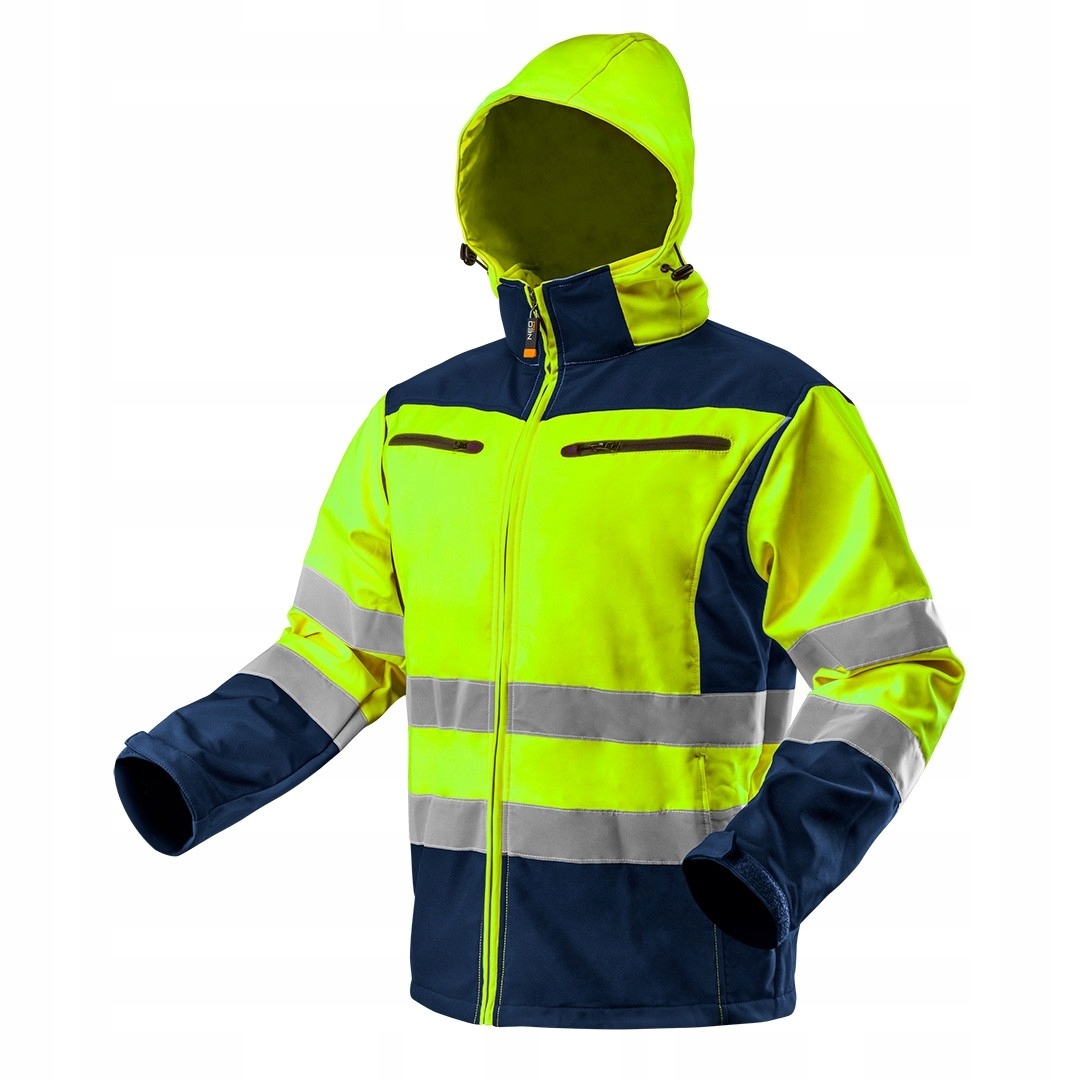 NEO KURTKA ROBOCZA SOFTSHELL OSTRZEGAWCZA ODPINANY KAPTUR ŻÓŁT 81-700XXL/56