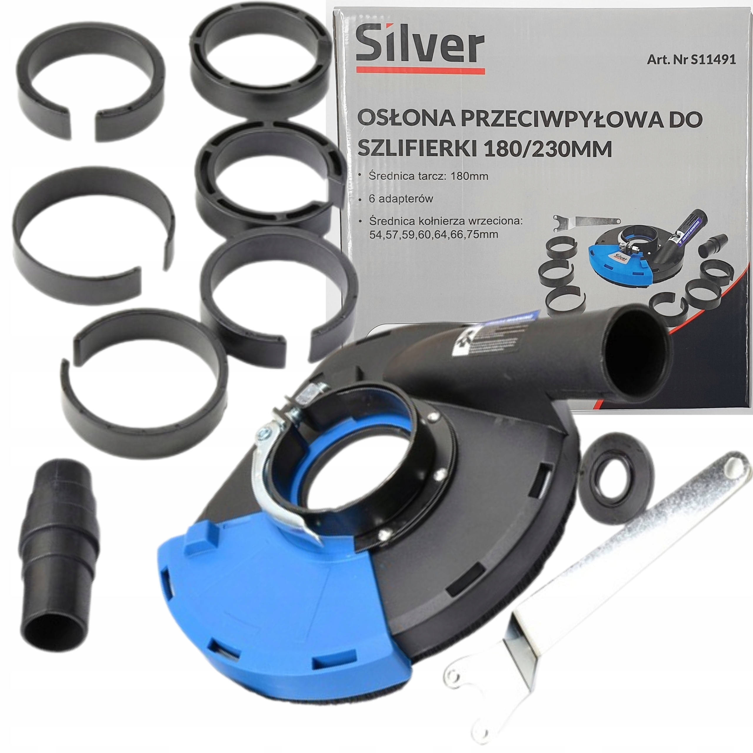 OSŁONA PRZECIWPYŁOWA SZLIFIERKI 180-230mm POCHŁANIACZ PYŁU ODSYSACZ ODCIĄG