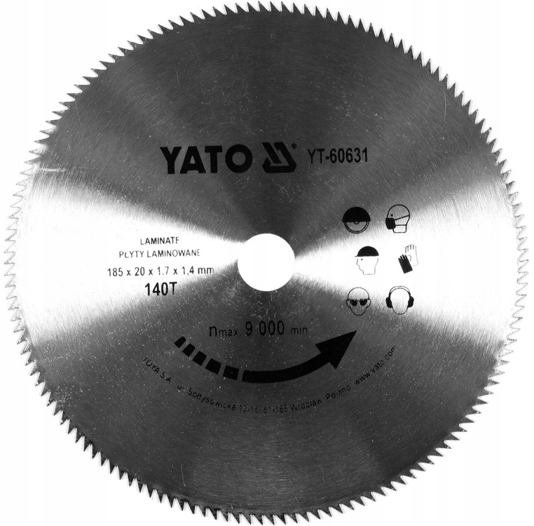 TARCZA DO PANELI, BLATÓW KUCHENNYCH I PŁYT MEBLOWYCH 185/140T 20MM YT-60631