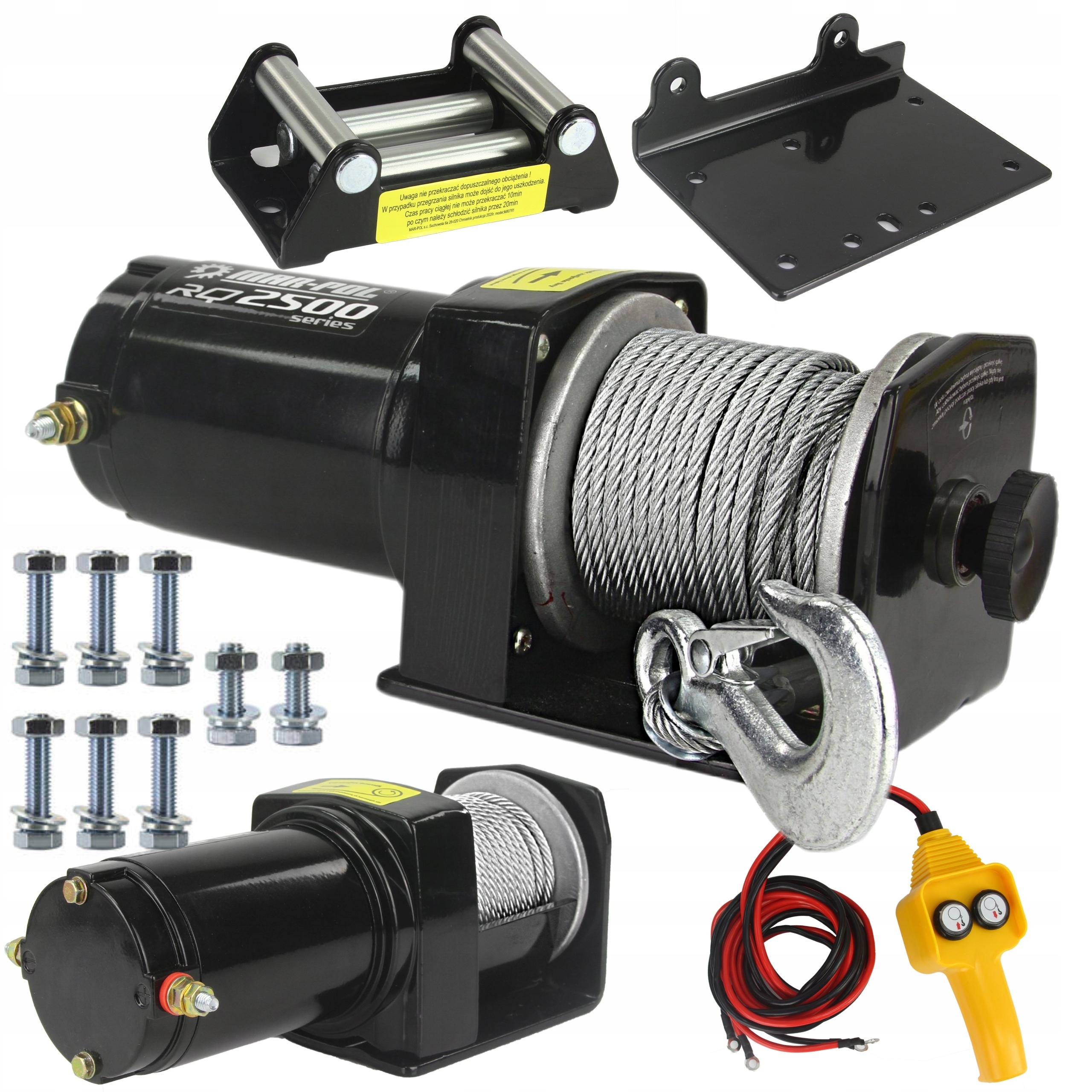 WYCIĄGARKA ELEKTRYCZNA 12V DO QUADA PŁUGA 2500LBS MAR-POL M80761