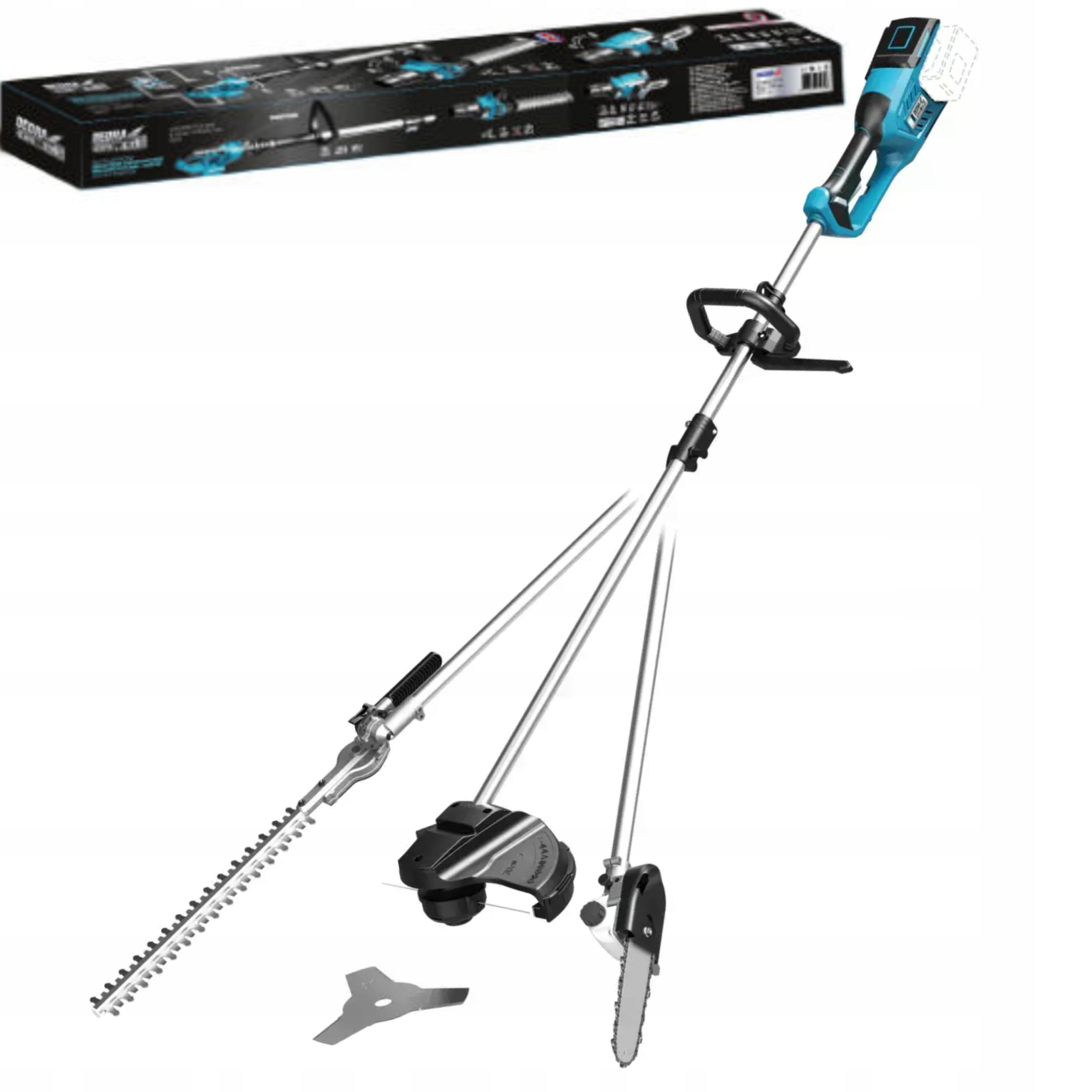 DEDRA NOŻYCE DO ŻYWOPŁOTU PIŁA SEKATOR KOSA BEZSZCZOTKOWA 4W1 AKU 18V