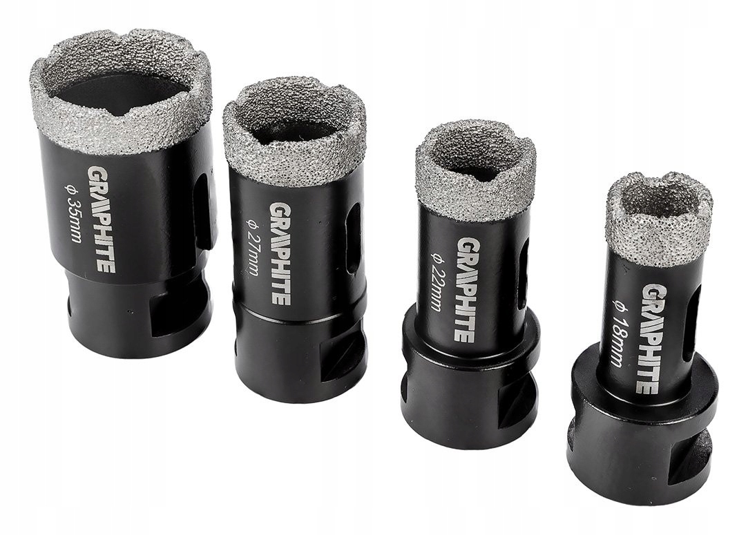 GRAPHITE OTWORNICE DIAMENTOWE (18, 22, 27, 35 MM) 4 ELEM. WALIZKA 55H318
