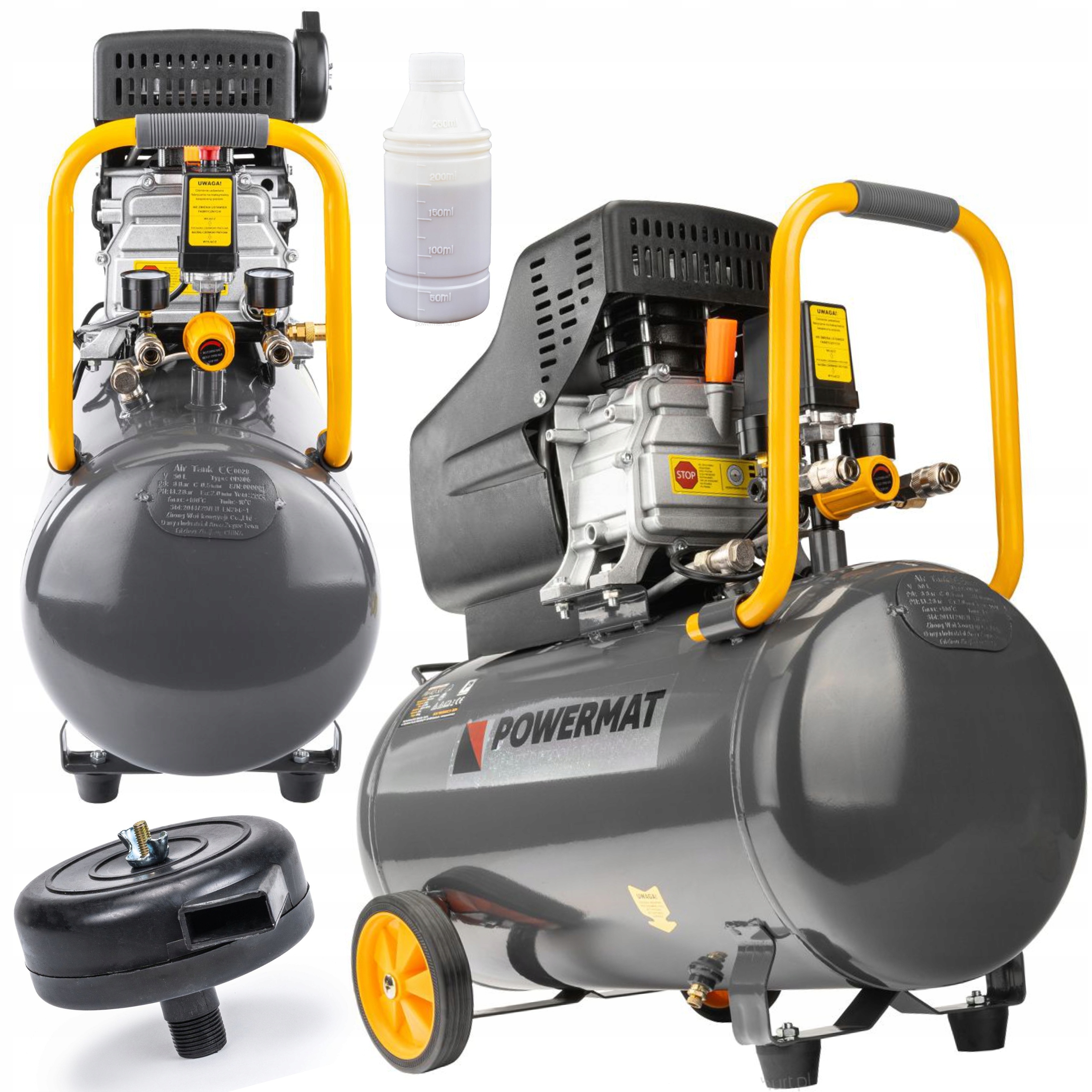 KOMPRESOR OLEJOWY 50L SPRĘŻARKA POWIETRZA 8 BAR 206 l/min 230V 1,85kW