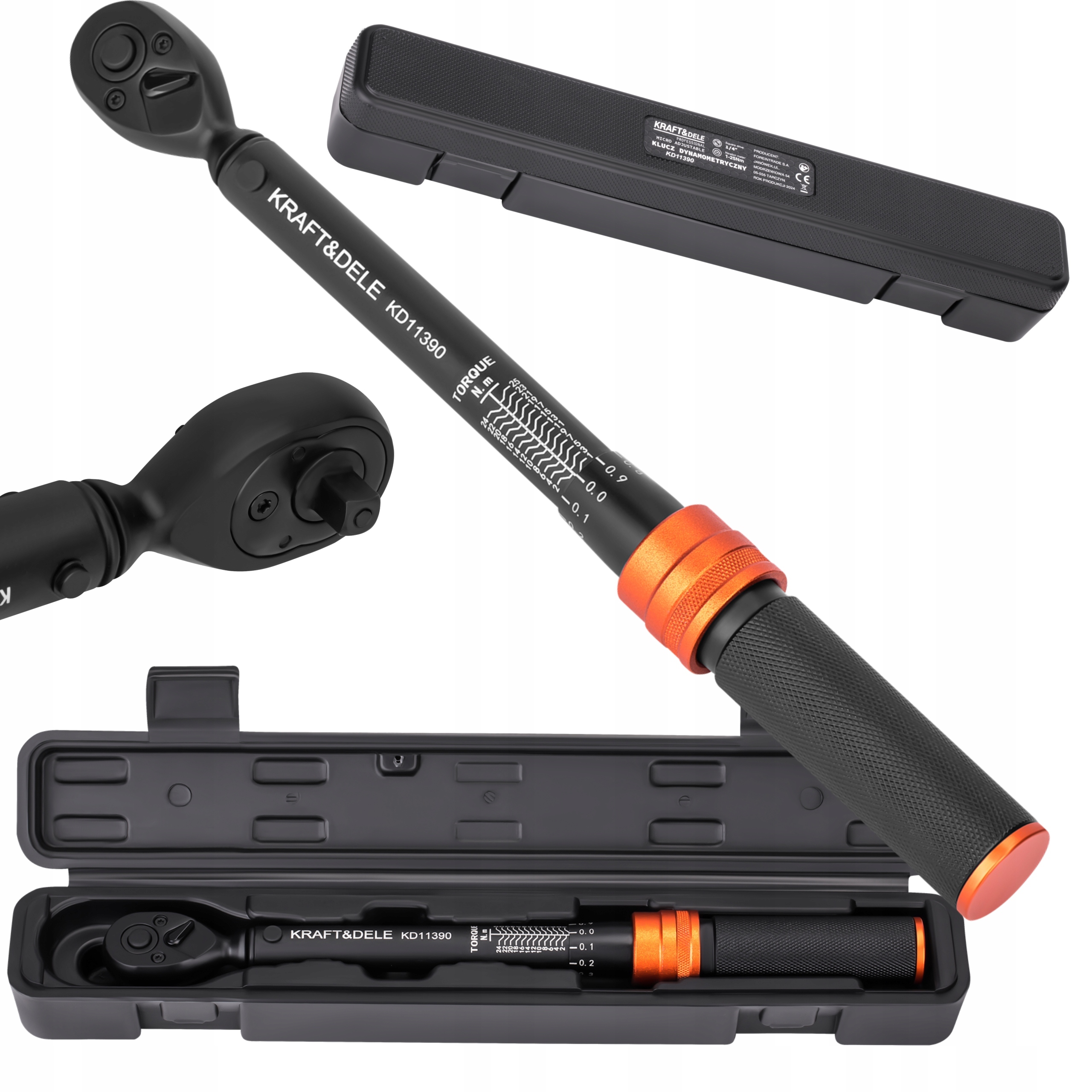 KLUCZ DYNAMOMETRYCZNY 1/4" 1-25NM 290mm WALZIKA KD11390 CERTYFIKAT KRAFT