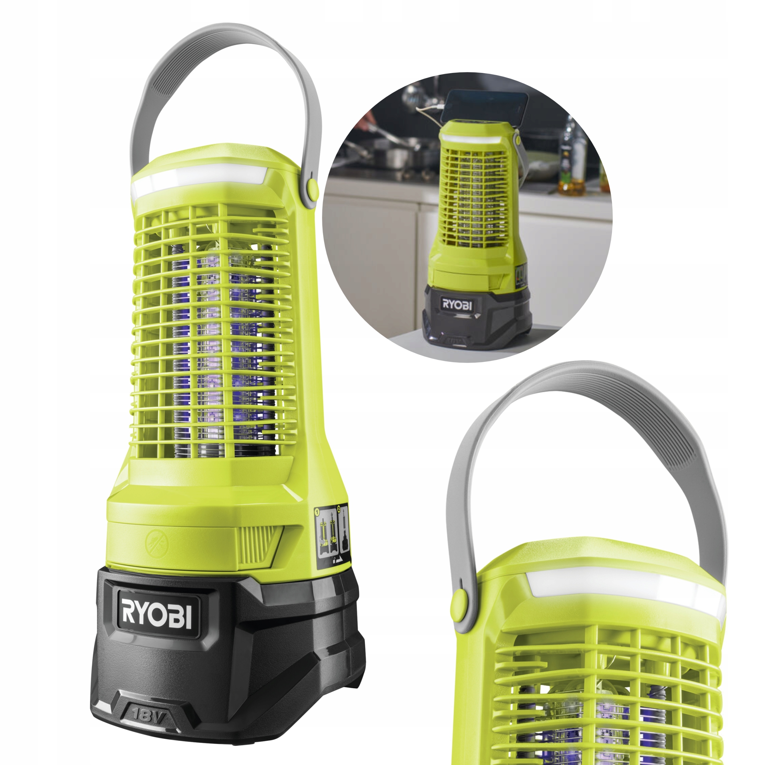 RYOBI LAMPA UV NA OWADY 18V UCHWYT RY18BZA-0