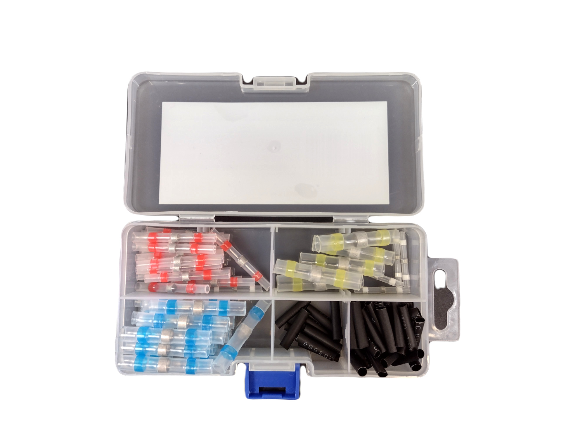 SILVER ZESTAW RURKI KOSZULKI TERMOKURCZLIWE 100SZT Z CYNĄ ORGANIZER S11368