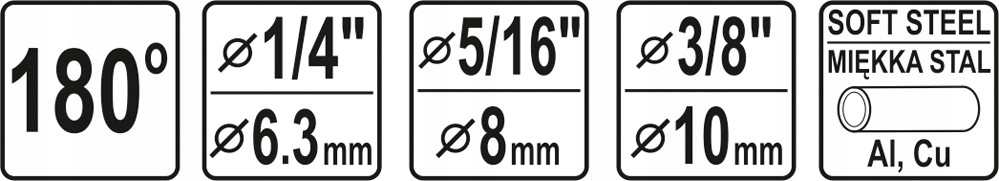 YATO GIĘTARKA RĘCZNA DO RUR RUREK MIEDŹ ALUMINIUM PRZEWODÓW 6-10MM YT21840