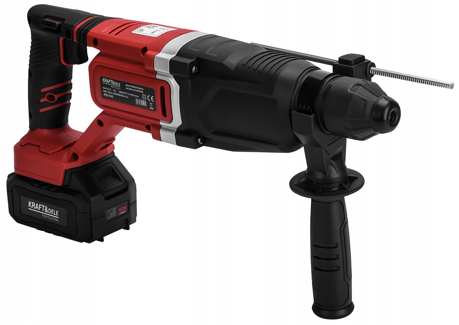 MŁOT UDAROWY AKUMULATOROWY 21V 4,5J SDS+ BEZSZCZOTKOWY 2x4AH WALIZKA KD3195