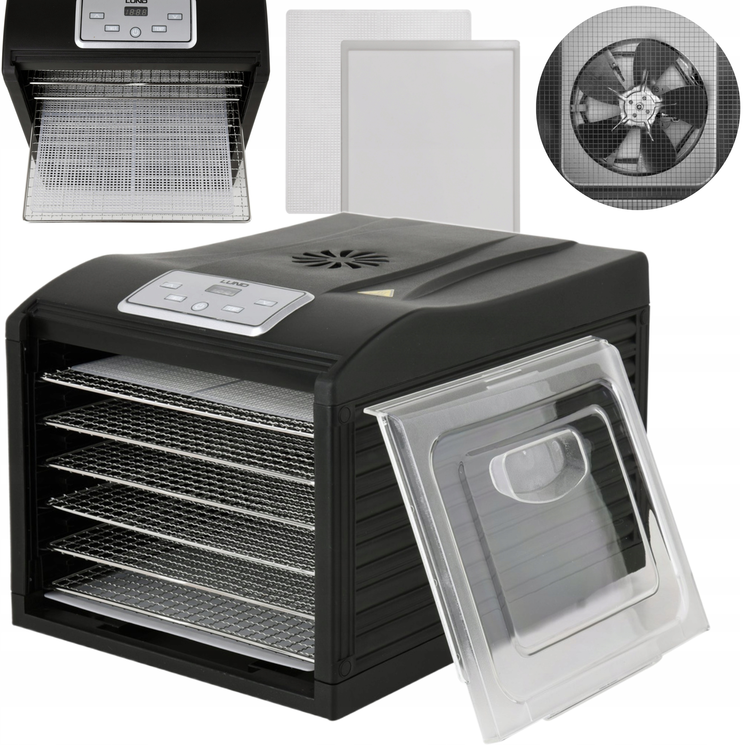 LUND SUSZARKA SPOŻYWCZA DO GRZYBÓW OWOCÓW WARZYW ZIÓŁ MOCNA 500W 6SIT 68272