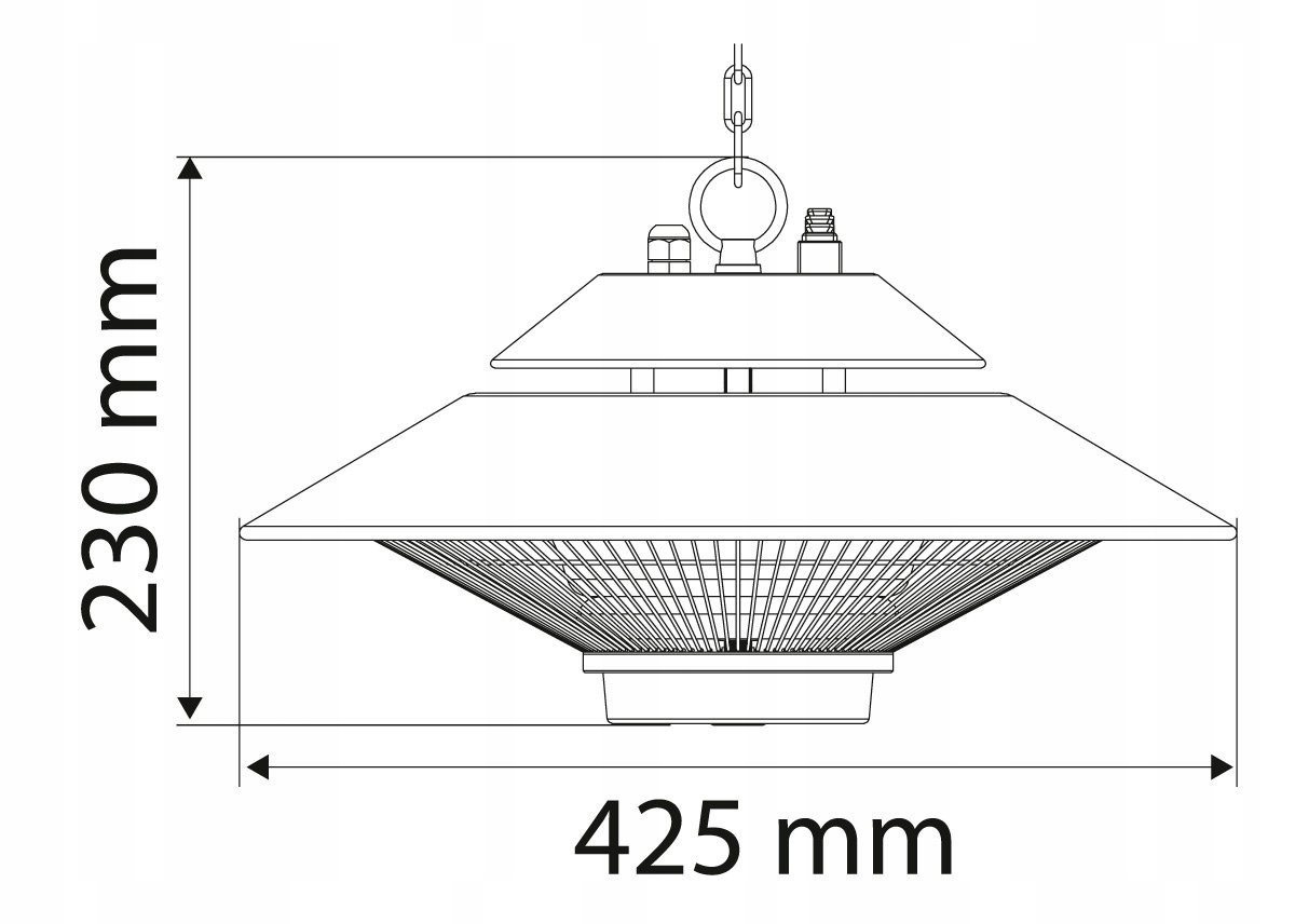 PROMIENNIK LAMPA GRZEWCZA WISZĄCA 1500W PILOT NEO