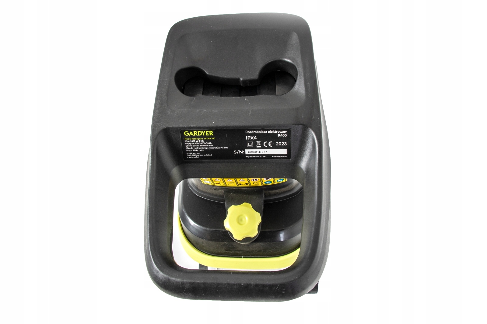 ROZDRABNIACZ ELEKTRYCZNY RĘBAK DO GAŁĘZI TURBO XXL PREMIUM 45mm KOSZ