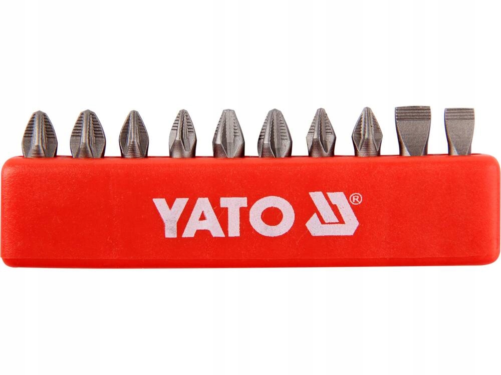 YATO ZESTAW KOŃCÓWKI WKRĘTAKOWE 25 MM MIX 10 SZTUK UCHWYT 6-KĄTNY YT-0482