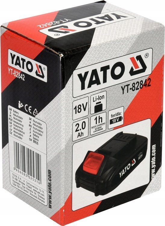 YATO AKUMULATOR 2AH BATERIA DO ELEKTRONARZĘDZI SYSTEMU 18V + ŁADOWARKA 2,2A
