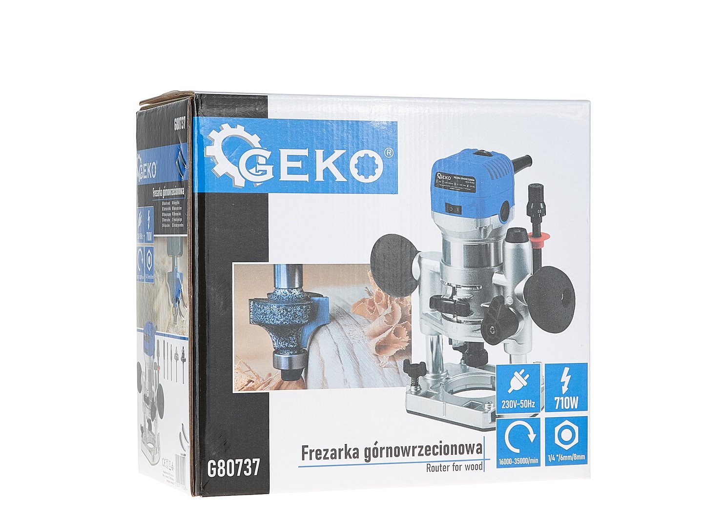 GEKO FREZARKA GÓRNOWRZECIONOWA KRAWĘDZIOWA 710W WYCINARKA 6/8mm REGULACJA