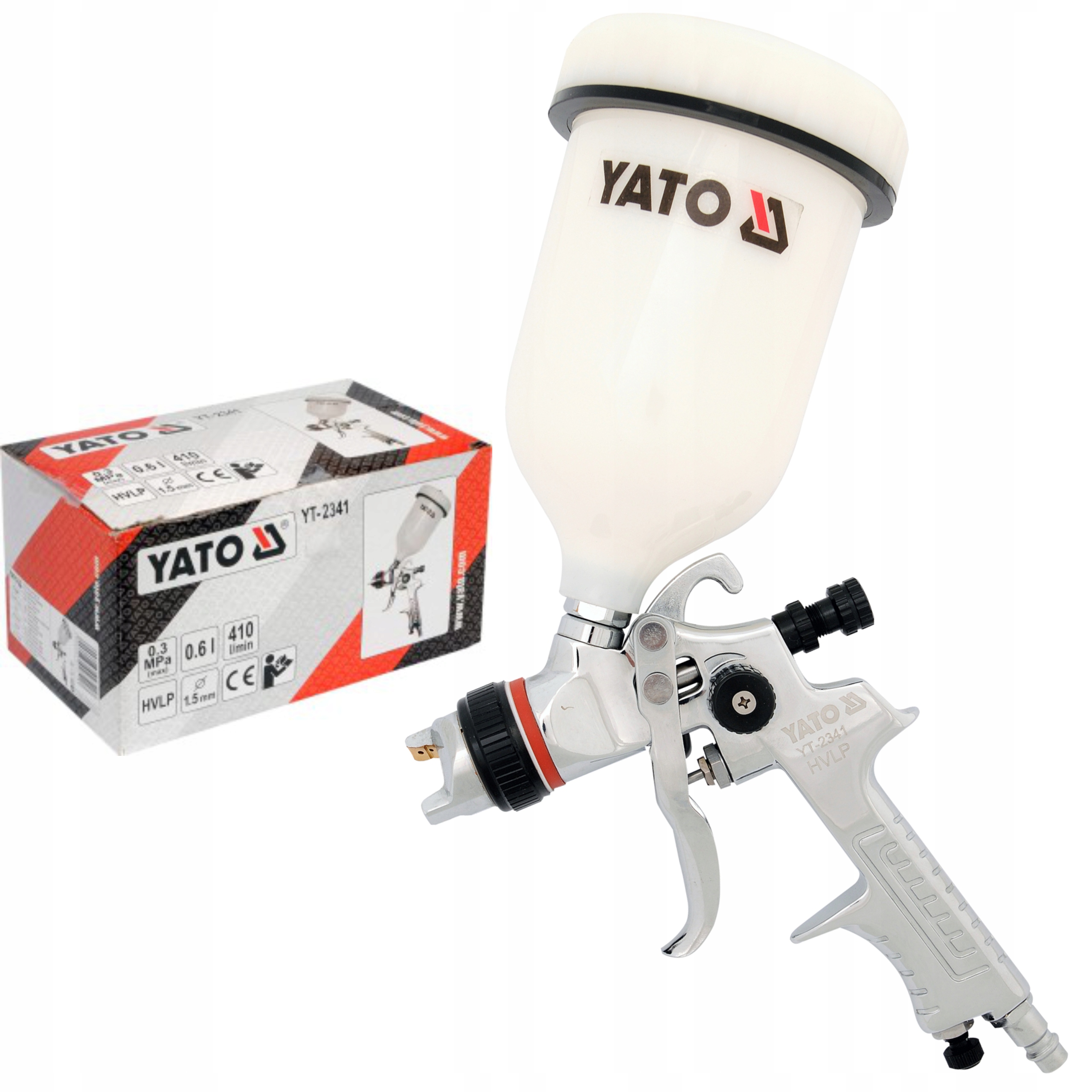 YATO PISTOLET LAKIERNICZY ALUMINIUM HVLP 0.6L 1.5 MM ZBIORNIK 600m YT-2341