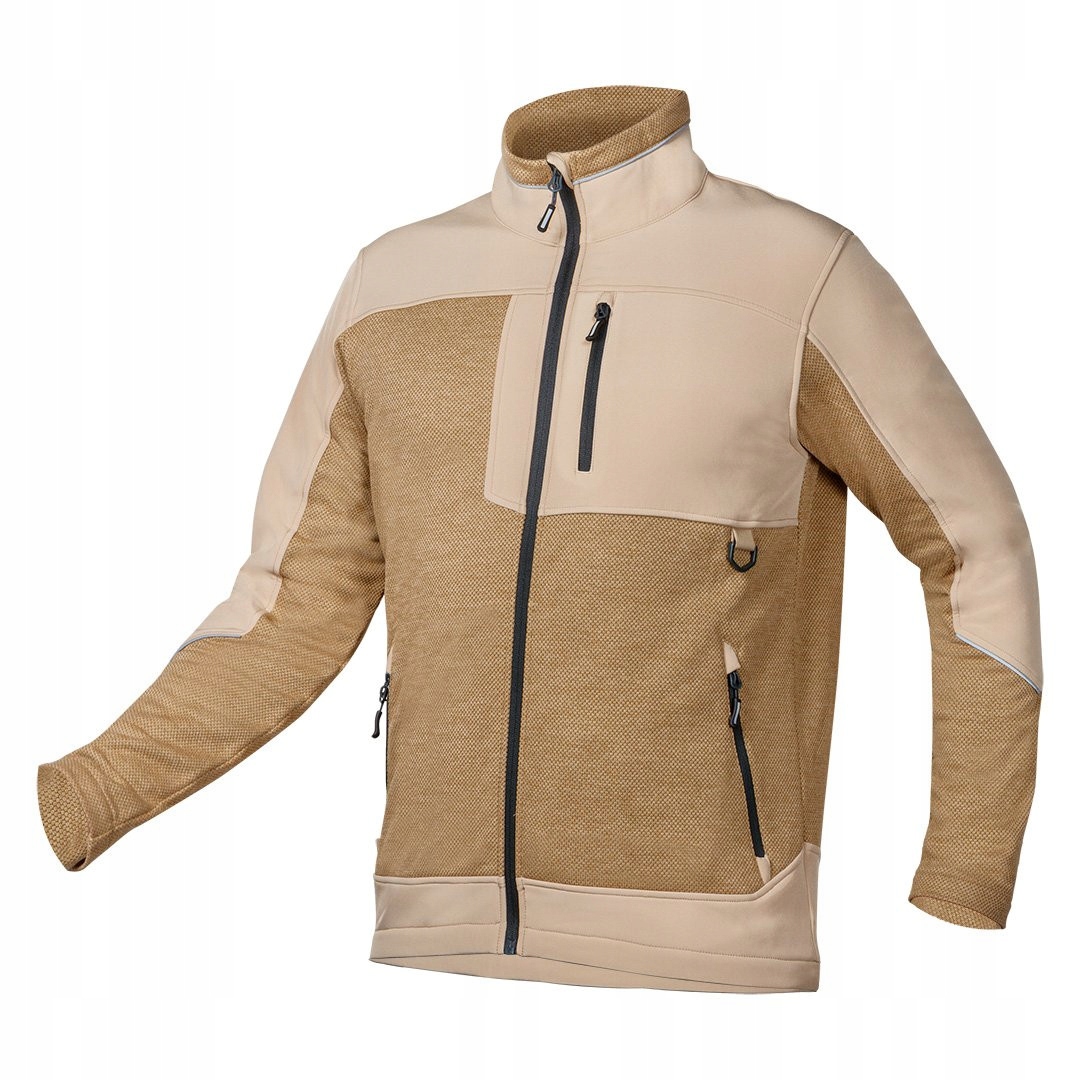 BLUZA KURTKA SOFTSHELL OUTDOOR, BEŻOWA, MĘSKA ROBOCZA ODBLASKI ROZMIAR M