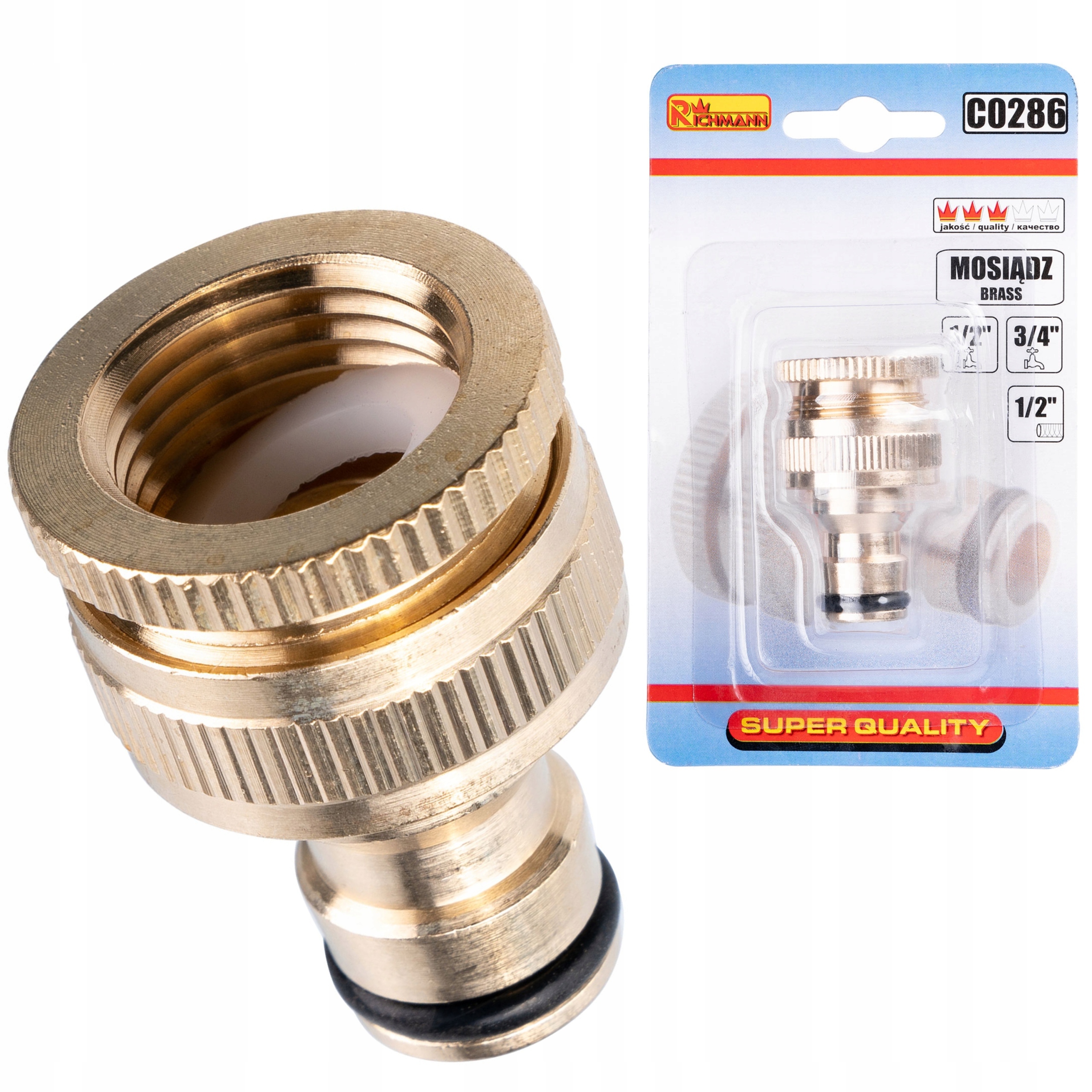 PRZYŁĄCZE DO KRANU 1/2'' - 3/4'' MOSIĄDZ RICHMANN