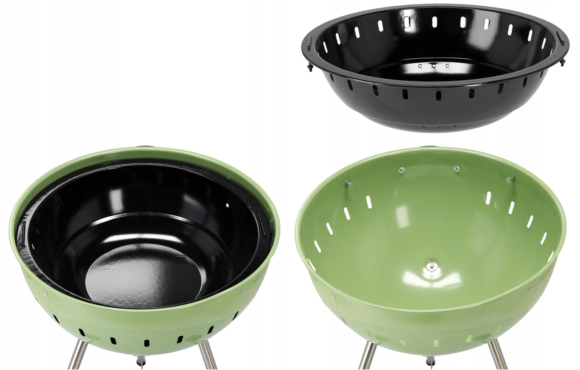 GRILL OGRODOWY WĘGLOWY OKRĄGŁY Z POKRYWĄ RUSZT XXL KÓŁKA POKRYWA 54CM 20303