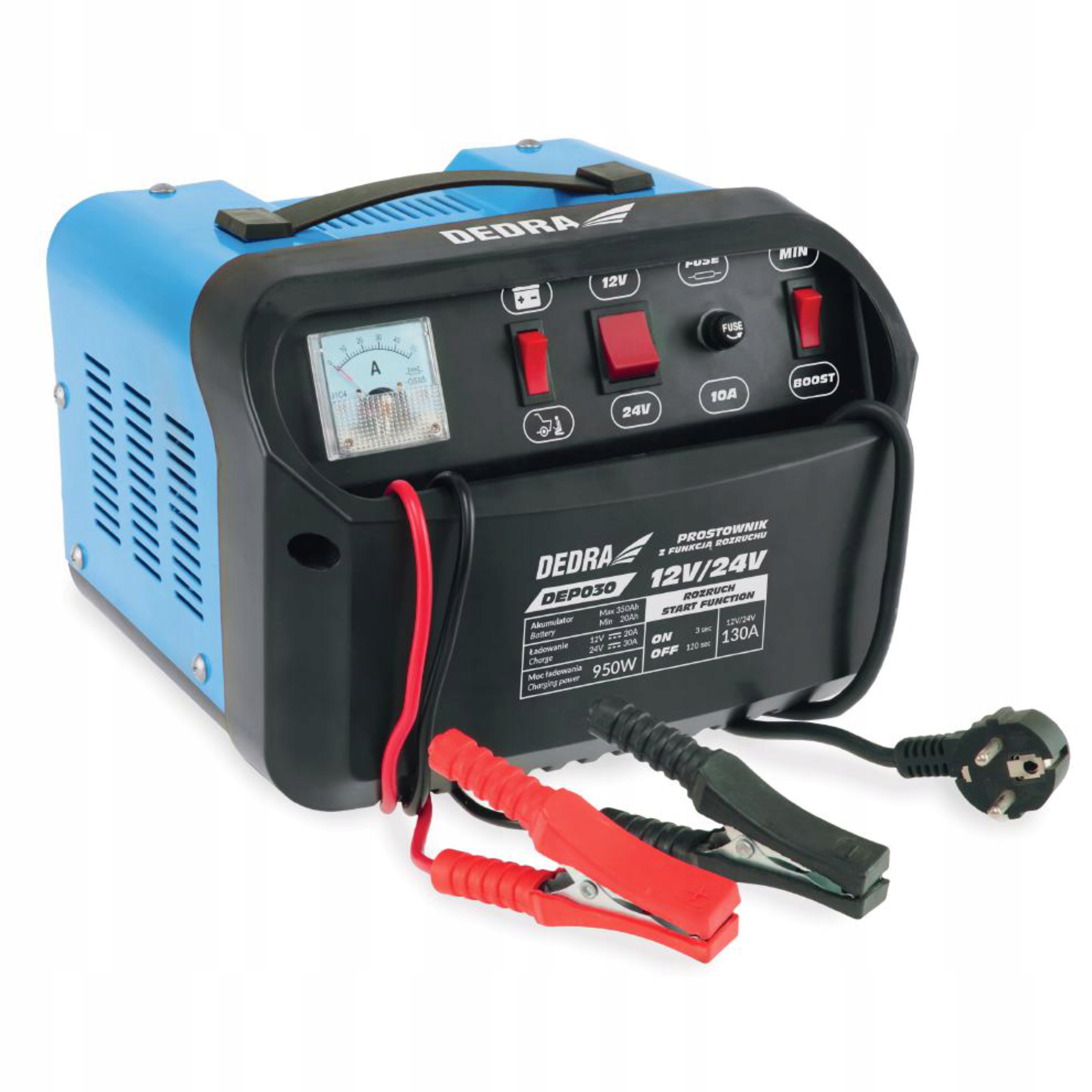 DEDRA PROSTOWNIK Z ROZRUCHEM ROZRUCH 12/24V 20-350AH 950W DEP030 AKUMULATOR
