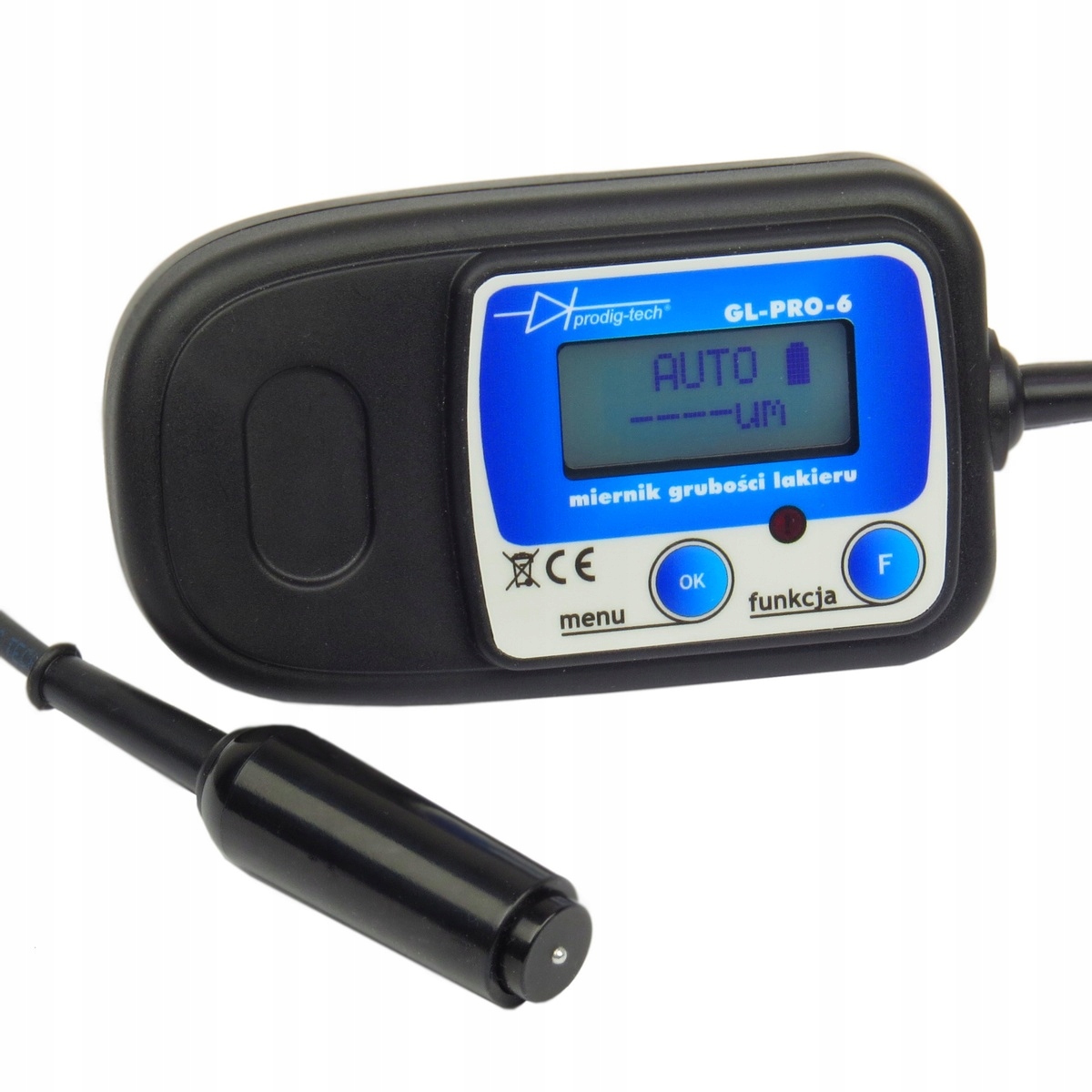 MIERNIK TESTER GRUBOŚCI LAKIERU GL-PRO-6-F CZUJNIK SONDA NA KABLU