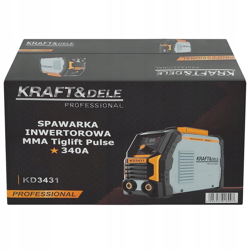SPAWARKA INWERTOROWA 20-340A MMA TIG LIFT PULSE SOLIDNA KRAFT&DELE KD3431