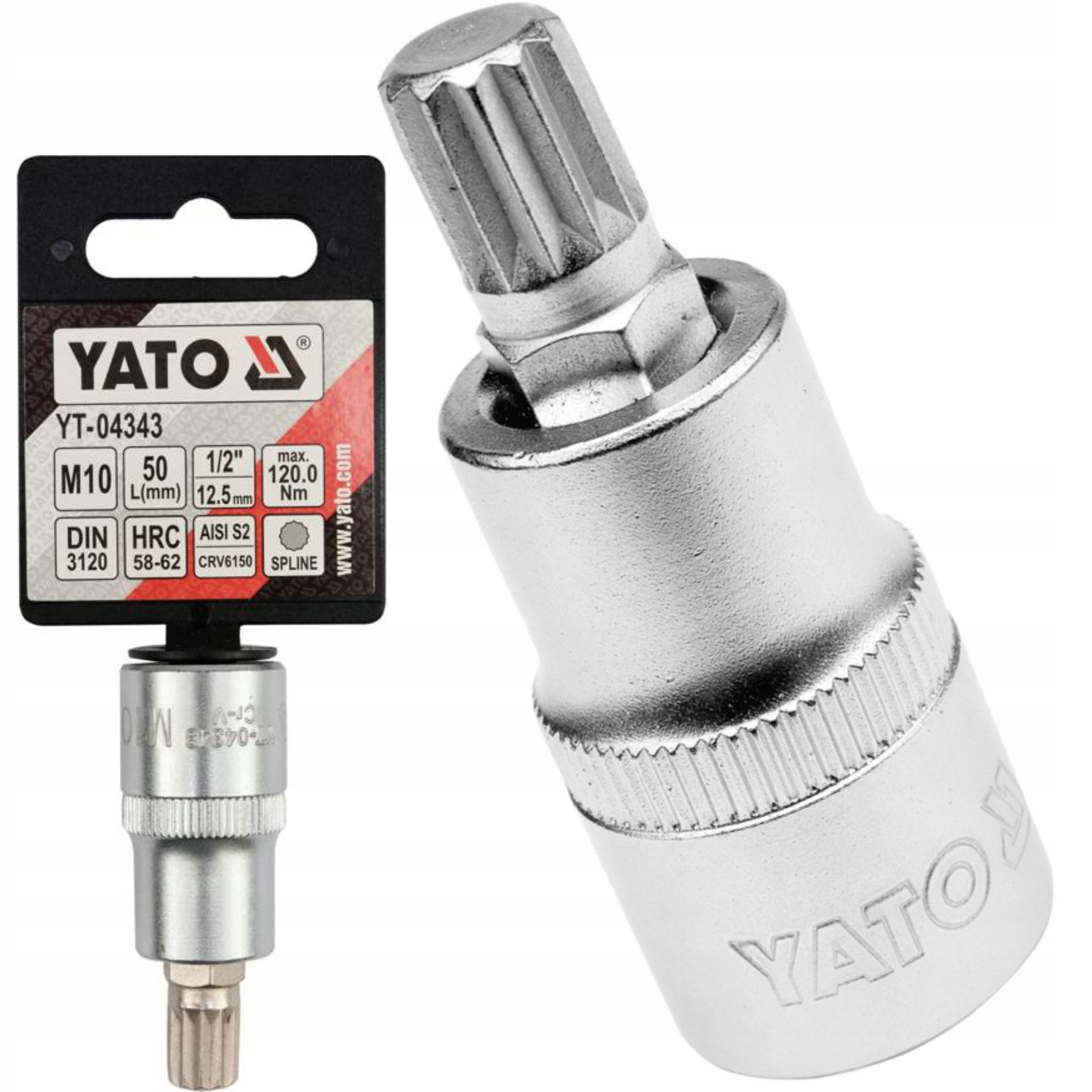 YATO KLUCZ TRZPIENIOWY SPLINE 1/2" M10 L55MM YT-04343 KLUCZE TRZPIENIOWE