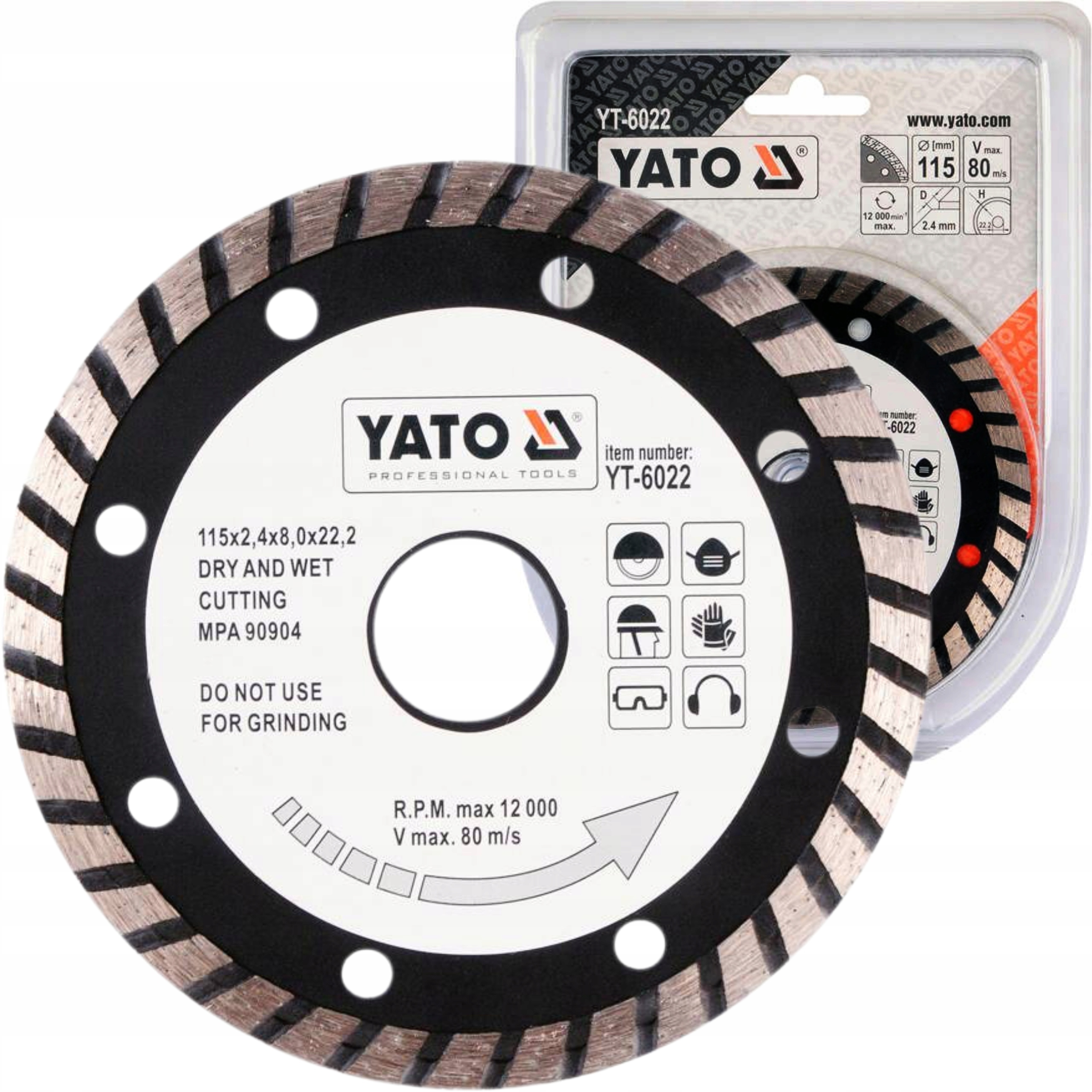YATO TARCZA DIAMENTOWA SEGMENTOWA DO BETONU TURBO 115 MM YT-6022