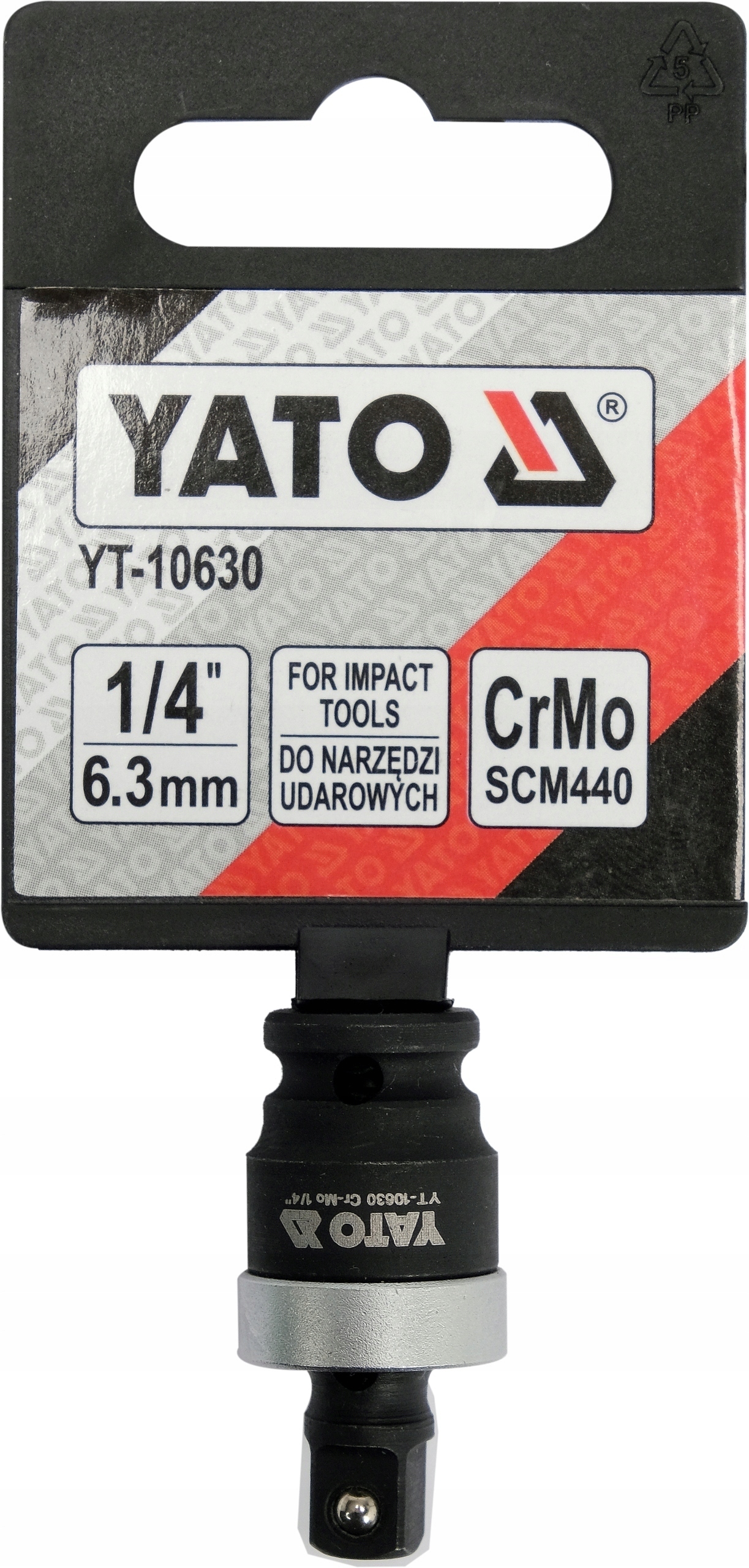 YATO PRZEGUB KULOWY UDAROWY CARDANA NASADKA 1/4'' 6 KĄTNA YT-10630 CrMo