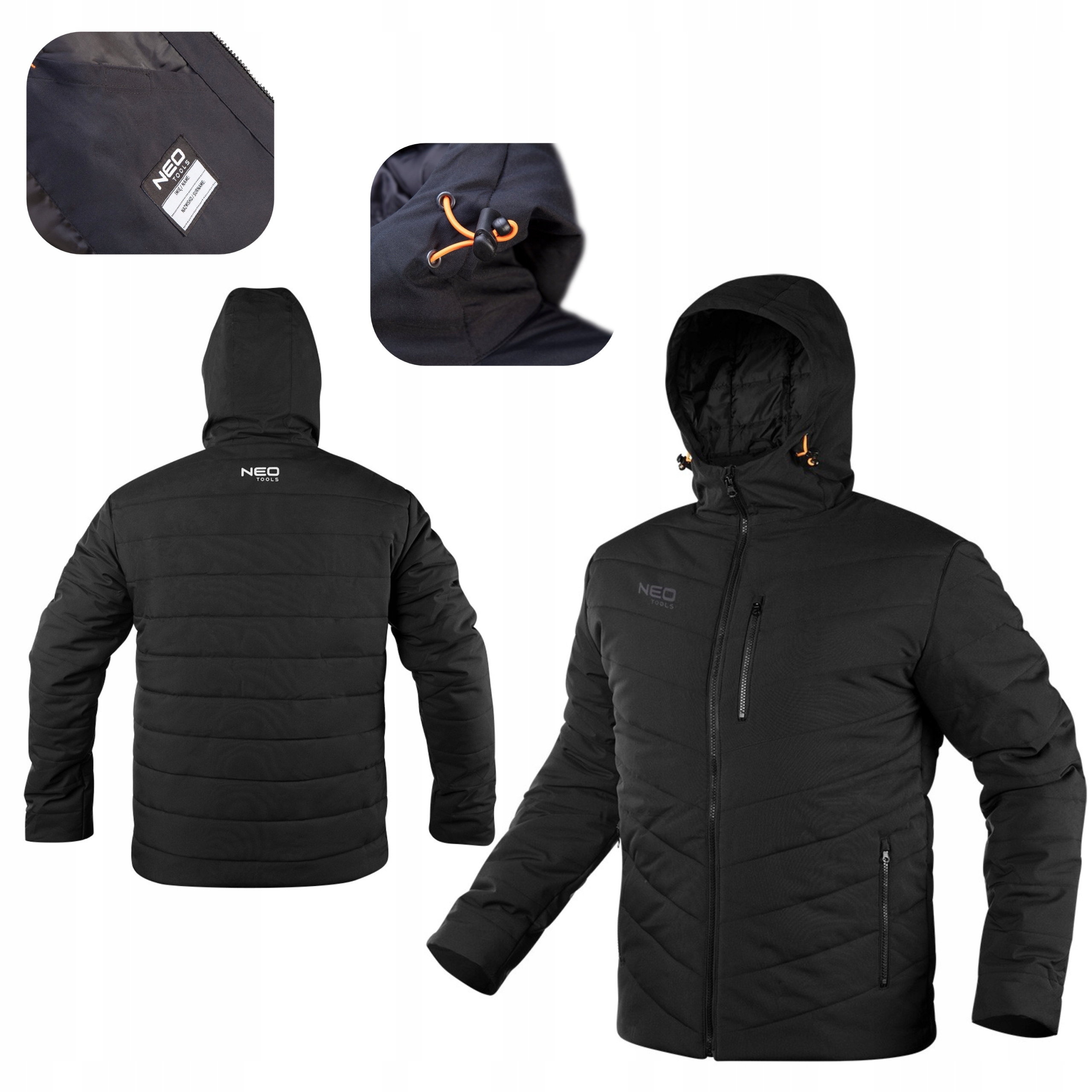 NEO TOOLS KURTKA ROBOCZA ZIMOWA Z KAPTUREM OCIEPLANA WARM ROZMIAR 2XL
